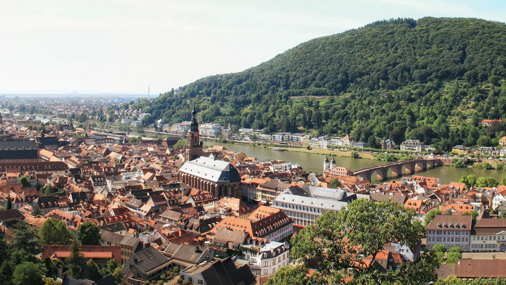 2130x1200 Wallpaper Germany, Heidelberg, from above, city City, nature, Desktop