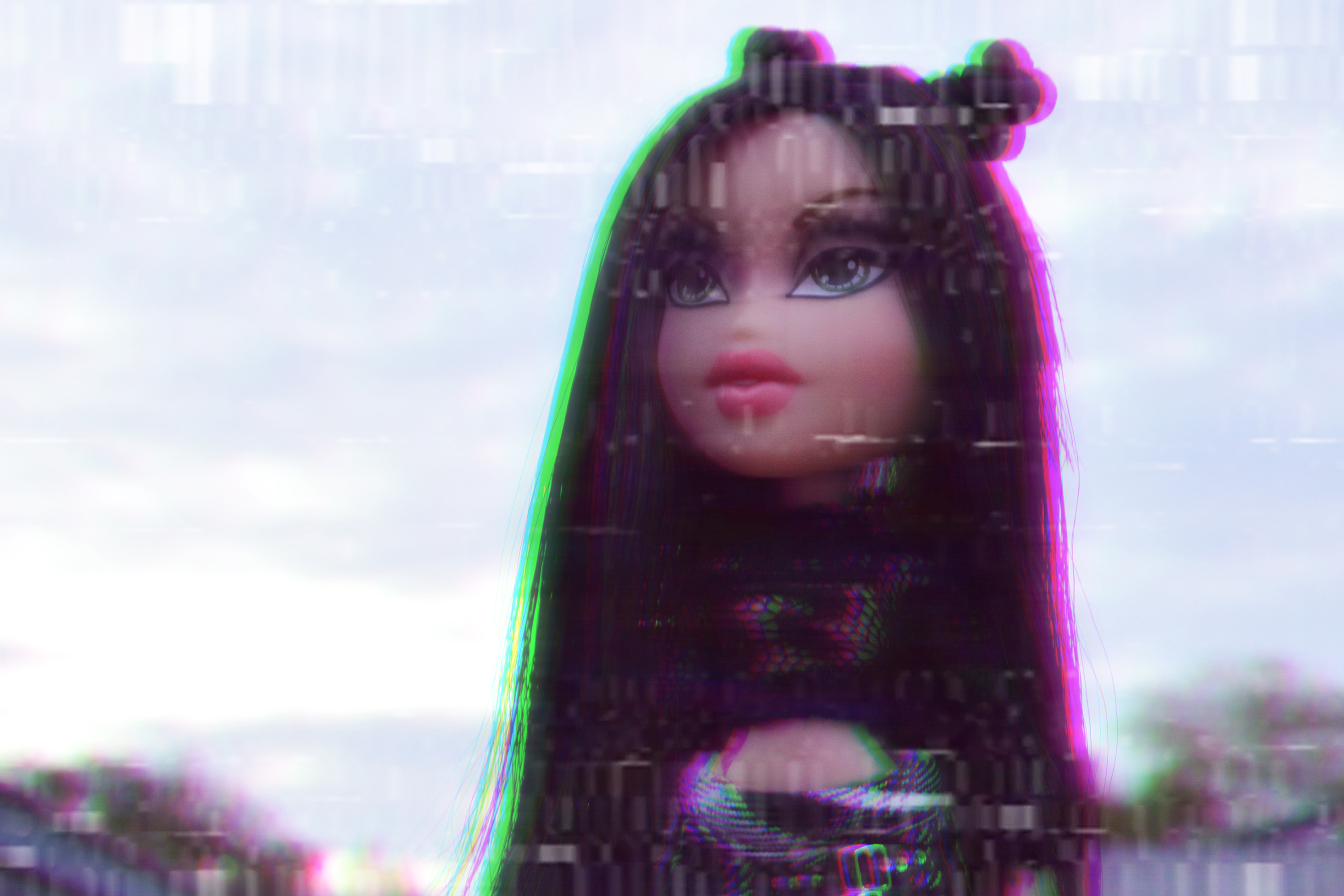 3180x2120 Wallpaper, purple, black hair, VHS, bangs, doll, magenta, Sarah, Barbie, girl, aesthetic, fun, fitness, bratz, jade, hair coloring, fierce, palins, Desktop