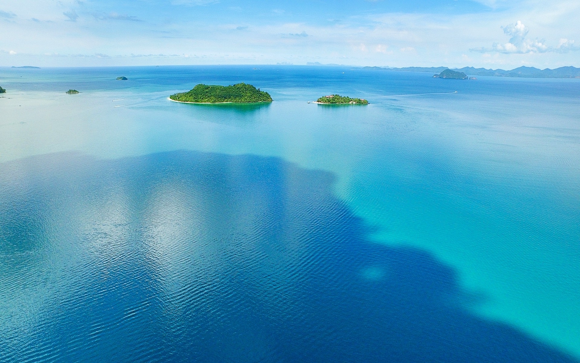 1920x1200 Wallpaper, landscape, sea, bay, hill, nature, sky, clouds, calm, blue, horizon, tropical, turquoise, island, lagoon, summer, Thailand, aqua, ocean, archipelago, islet, tropics, daytime,  px, computer wallpaper, wind wave, marine biology, Desktop