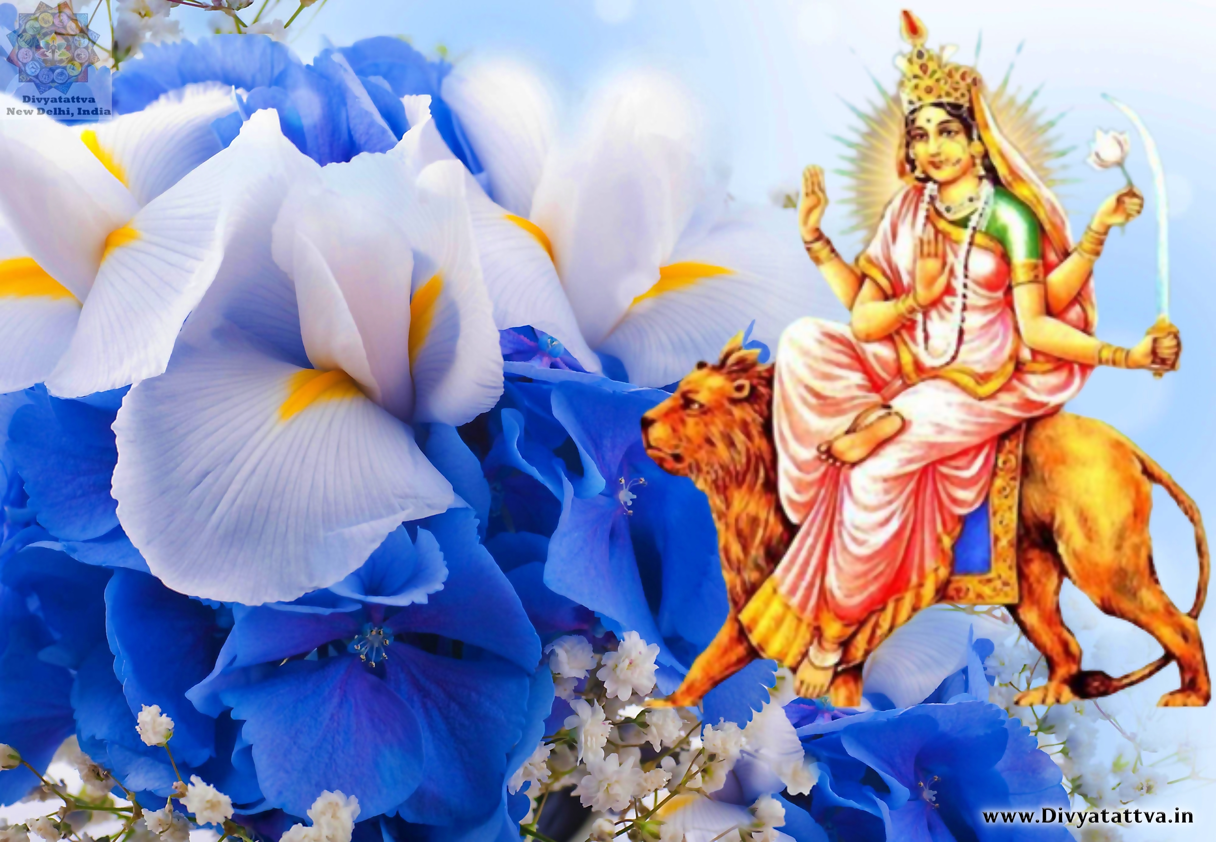 4000x2770 Hindu Tantra Goddess Katyayani Devi 4K HD Wallpaper With Mantra, Desktop