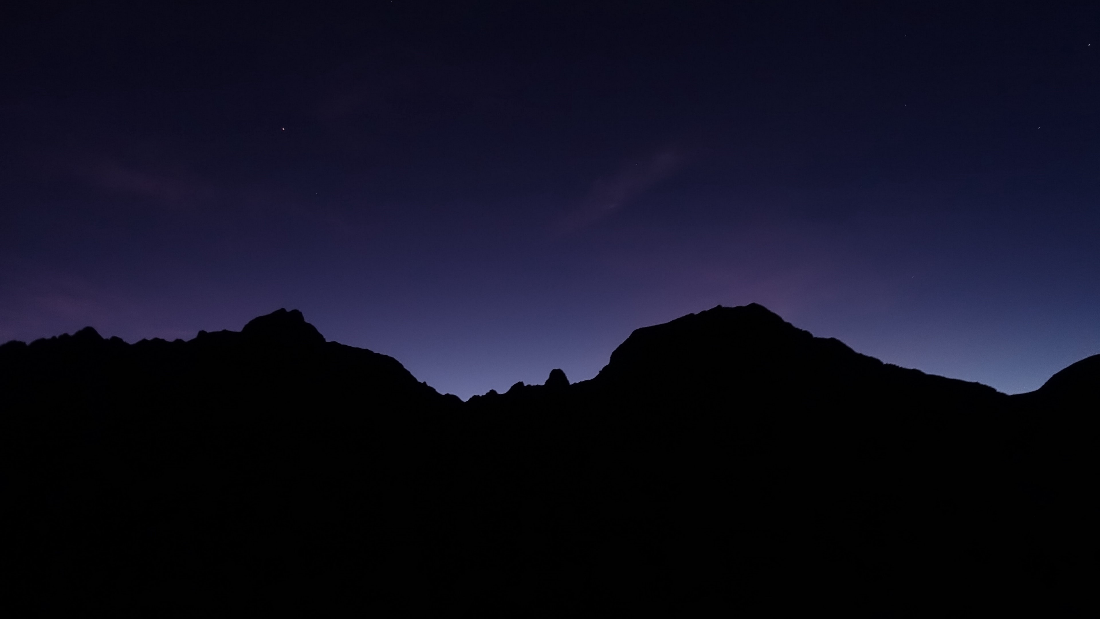 3840x2160 4K, dark, mountains, nature, night Gallery HD Wallpaper, Desktop