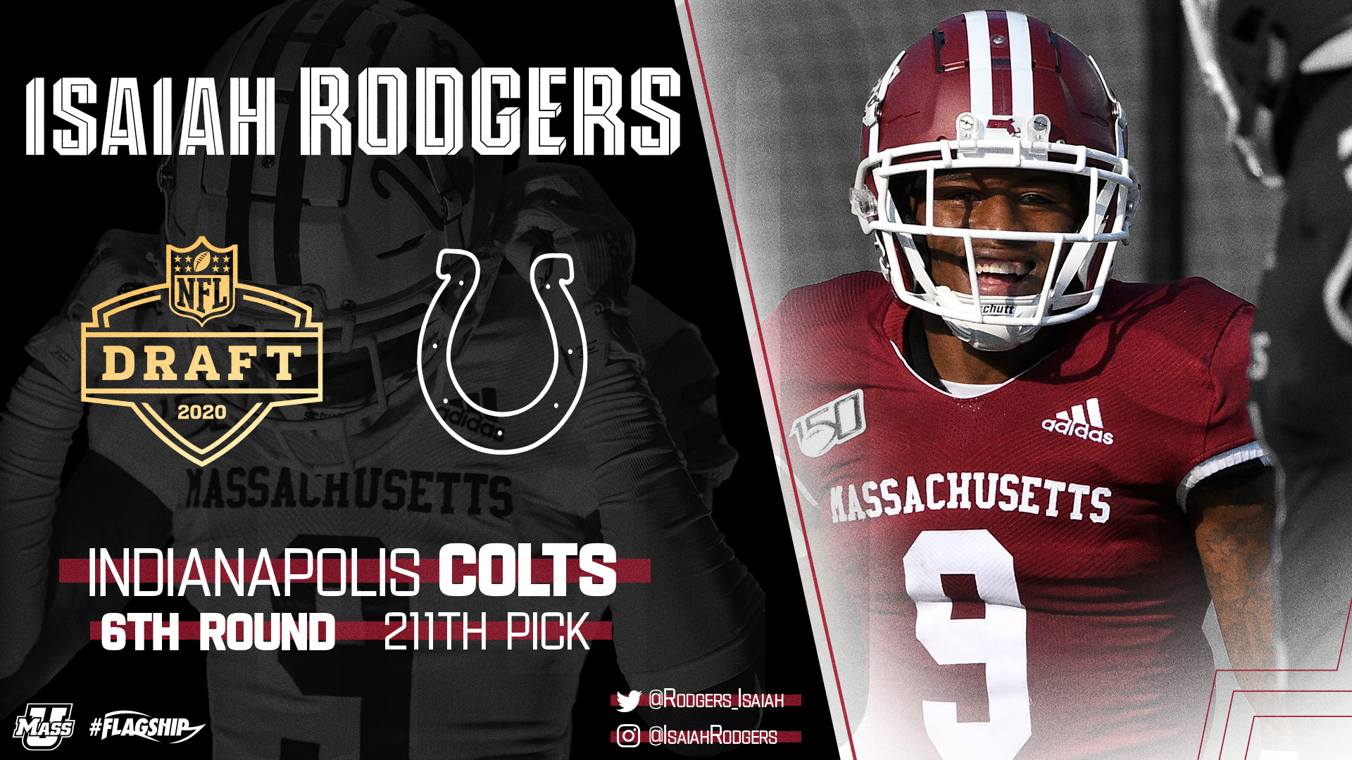 1920x1080 Rodgers Selected by Indianapolis Colts In 2020 NFL Draft of Massachusetts Athletics, Desktop