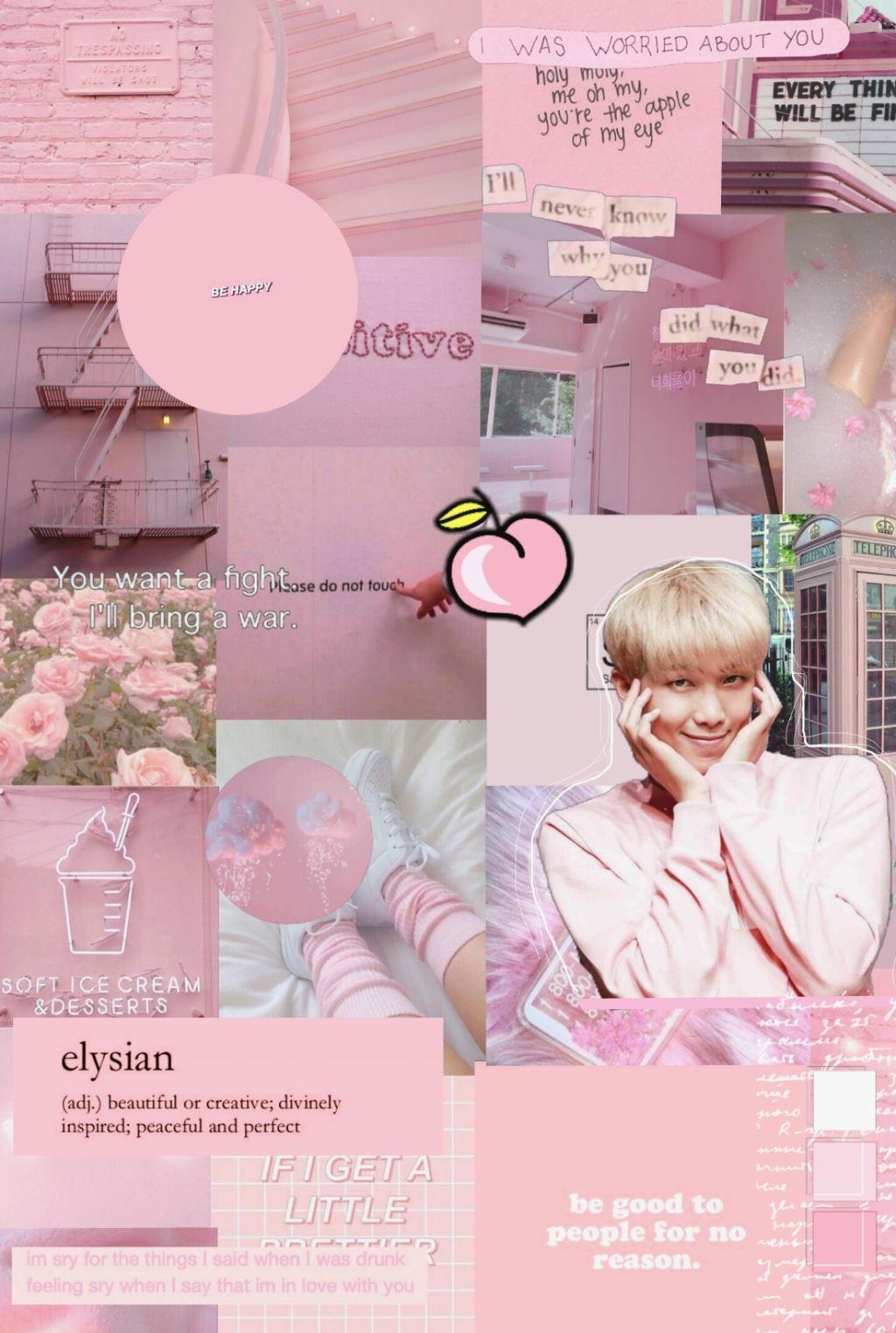 1030x1530 bts #rm #namjoon #wallpaper #pink #aesthetic ♡ Free, Phone