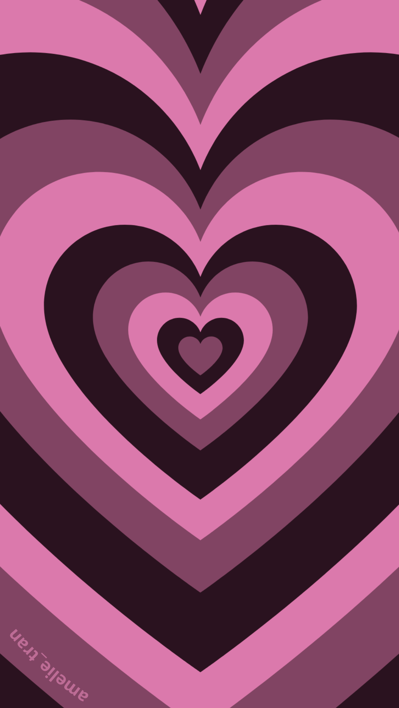 1280x2280 pink and black hearts, Phone