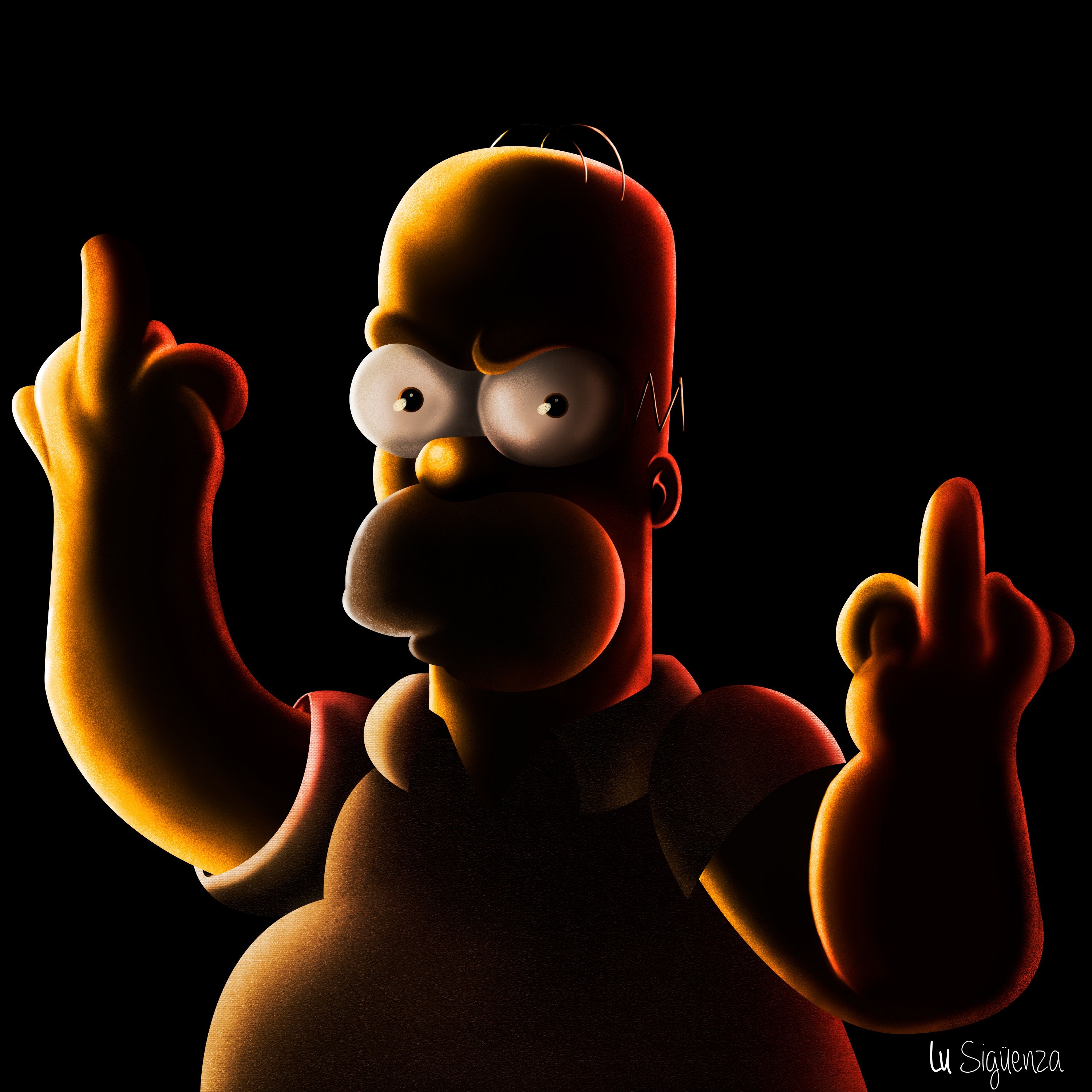 3000x3000 Homer Simpson Wallpaper, Phone