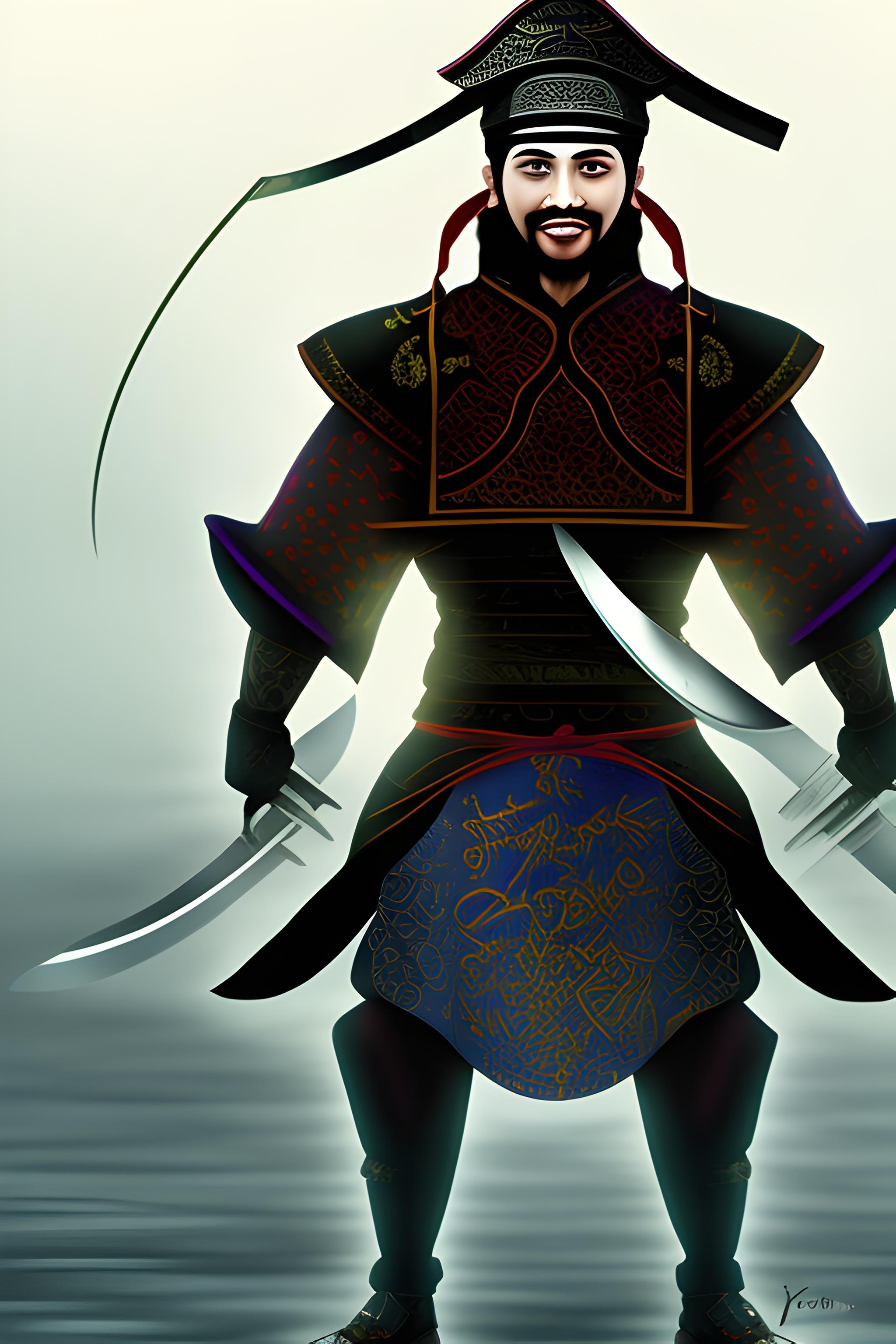 2050x3080 Muslim samurai x with sword, Phone