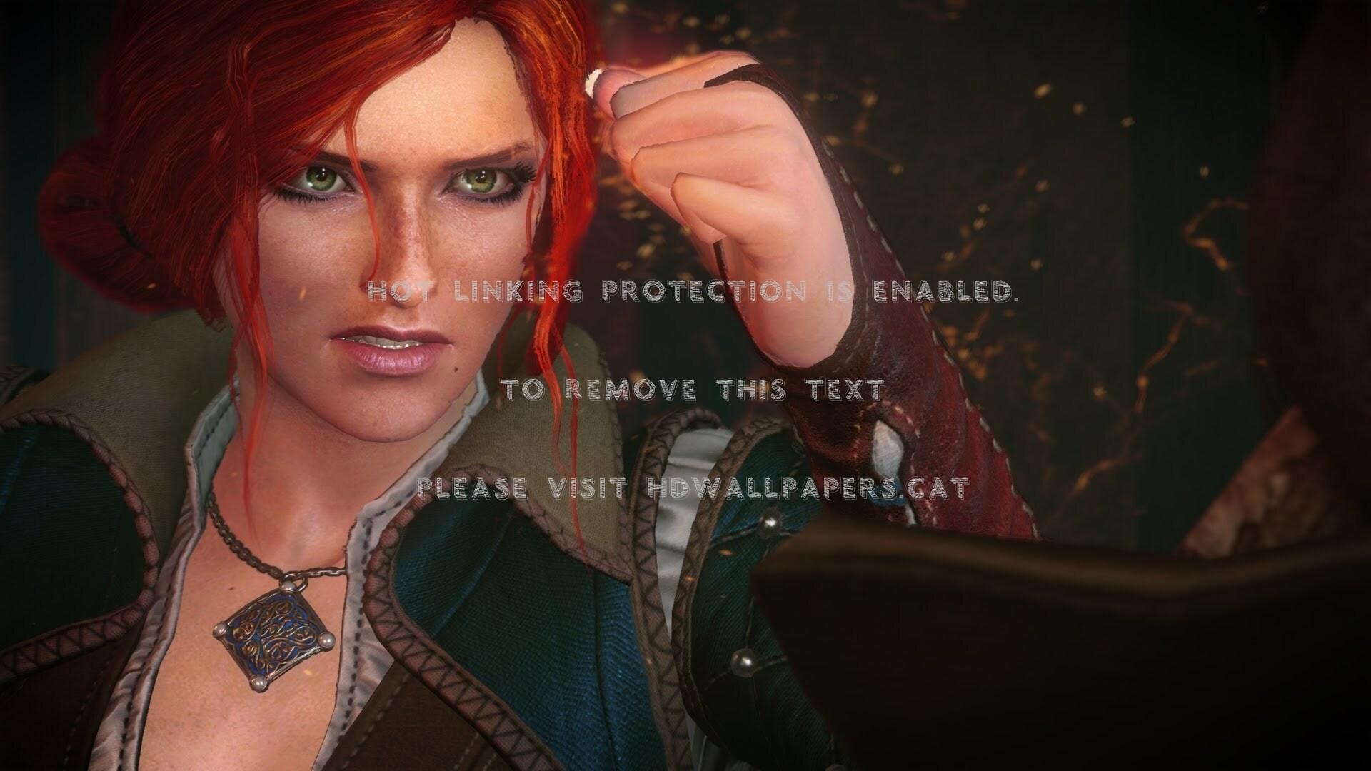 1920x1080 triss merigold redhead fantasy girl the, Desktop