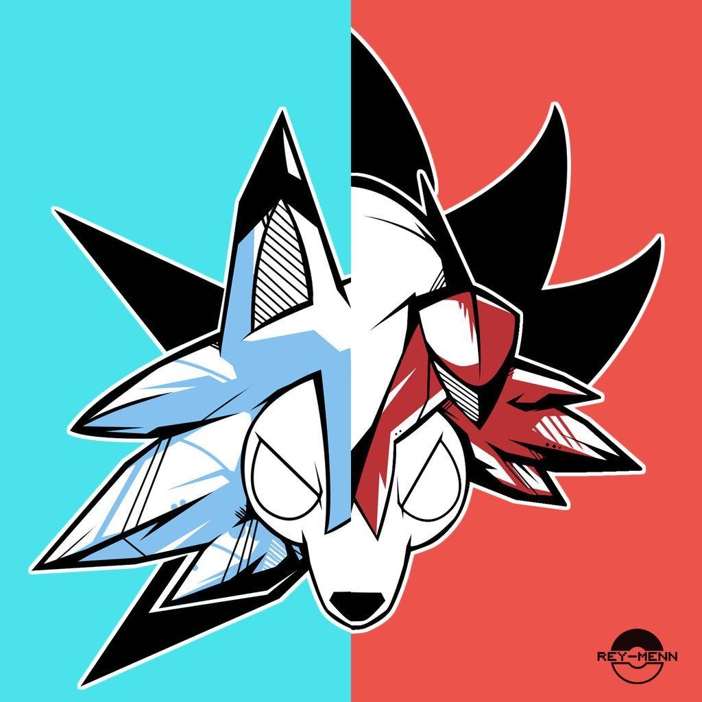 1030x1030 Lycanroc Split By Rey Menn, Phone