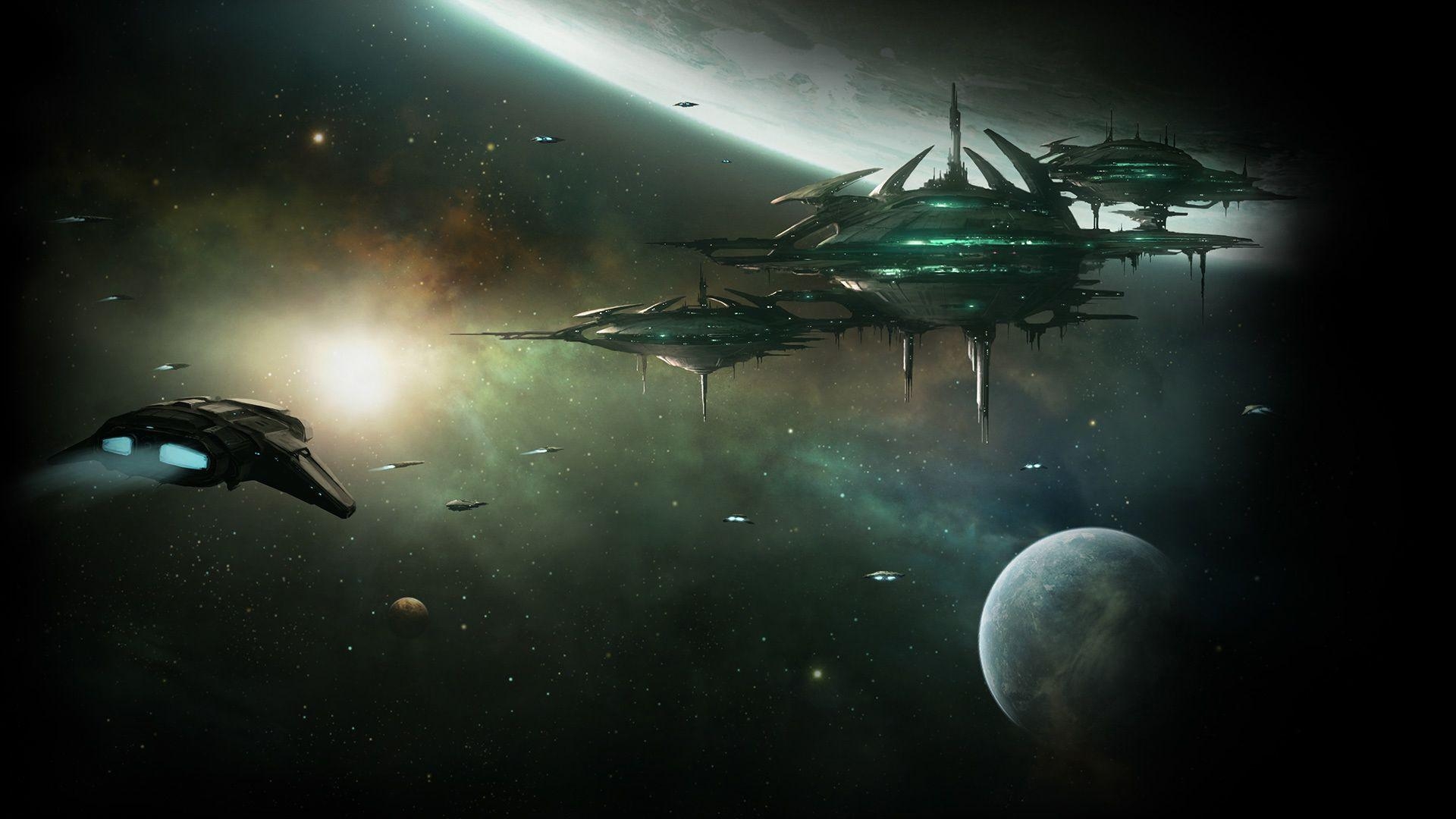 1920x1080 Space port. Wallpaper from Stellaris, Desktop