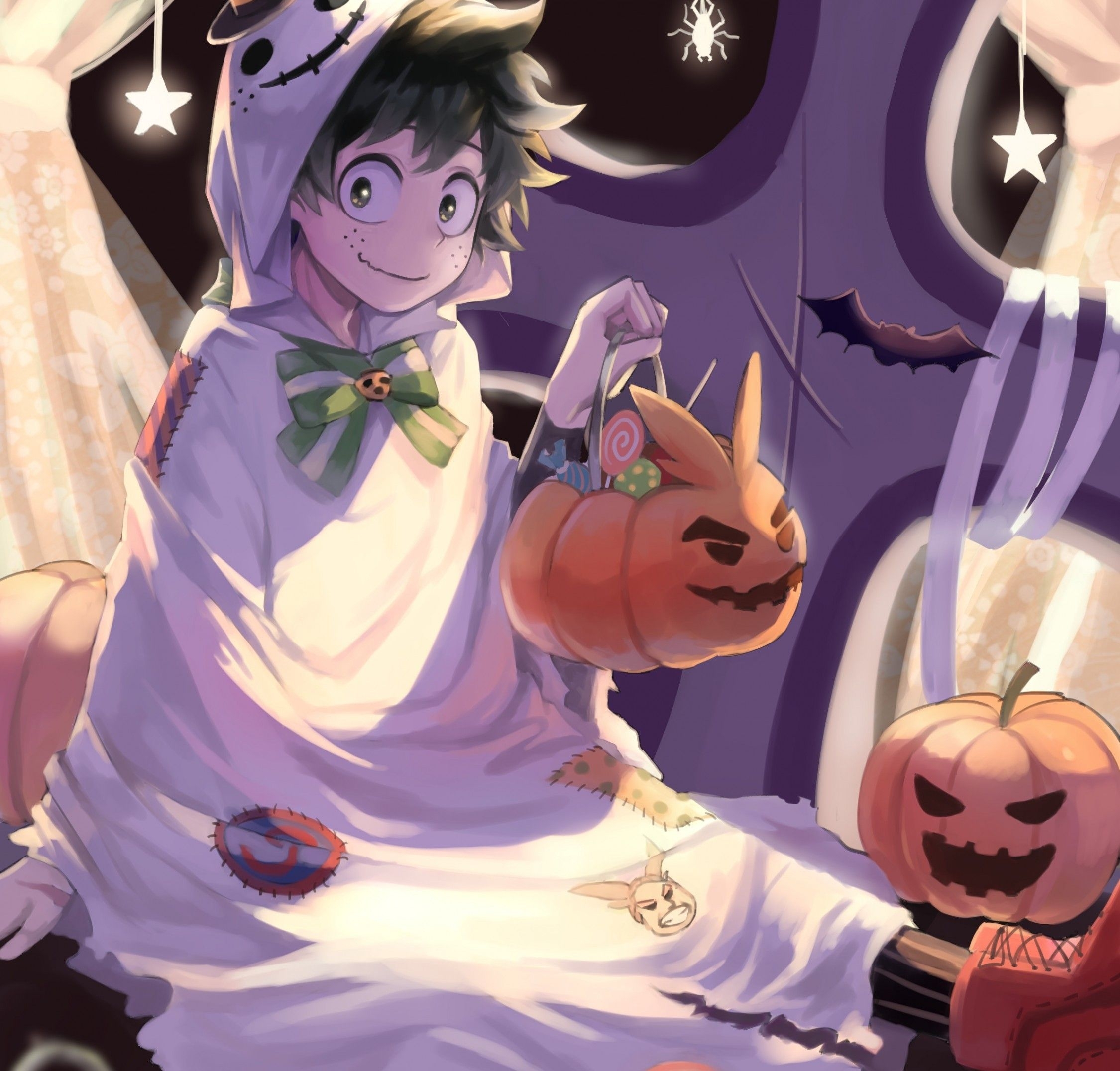 2250x2160 Download  Midoriya Izuku, Boku No Hero Academia, Smiling, Halloween Wallpaper, Desktop