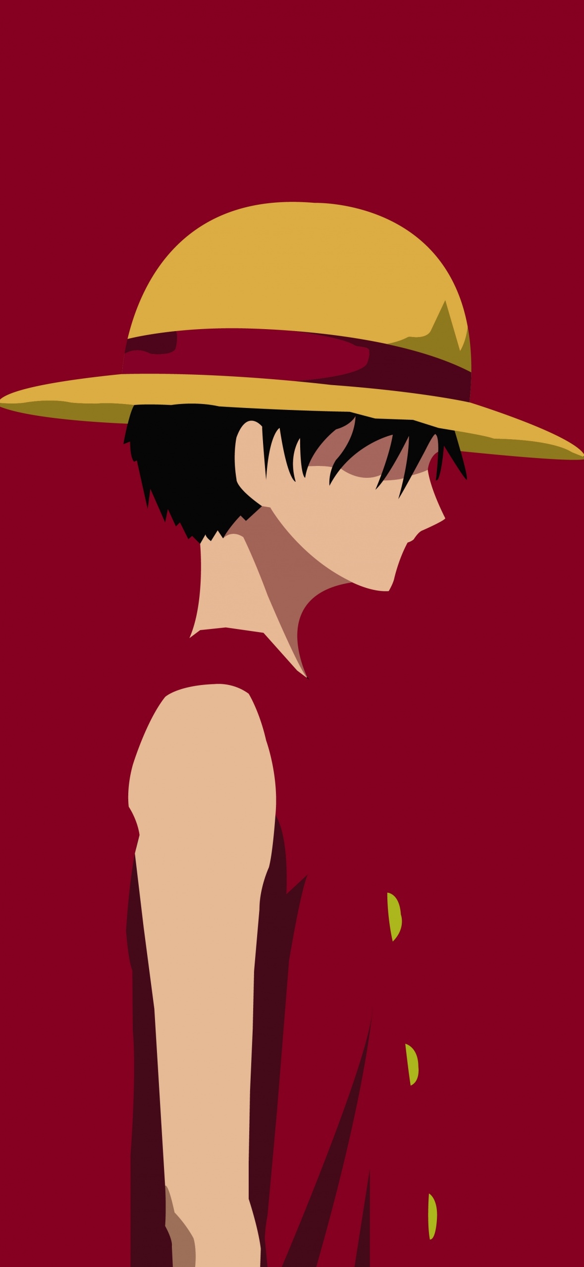 1180x2560 Monkey D. Luffy Wallpaper 4K, Minimalist, One Piece, Phone