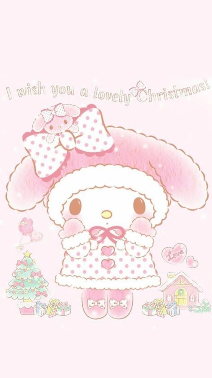 700x1250 Adorable my melody Christmas wallpaper. Hello kitty wallpaper, My melody wallpaper, Character wallpaper, Phone