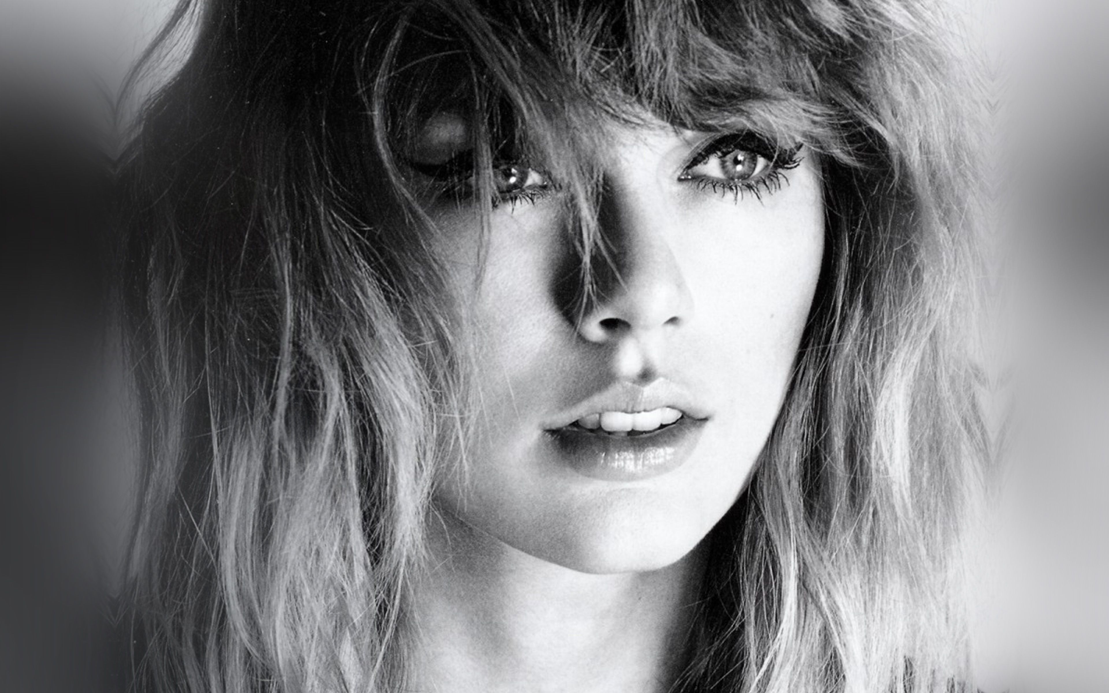 3840x2400 Taylor Swift Girl Bw Dark Music Face Wallpaper, Desktop