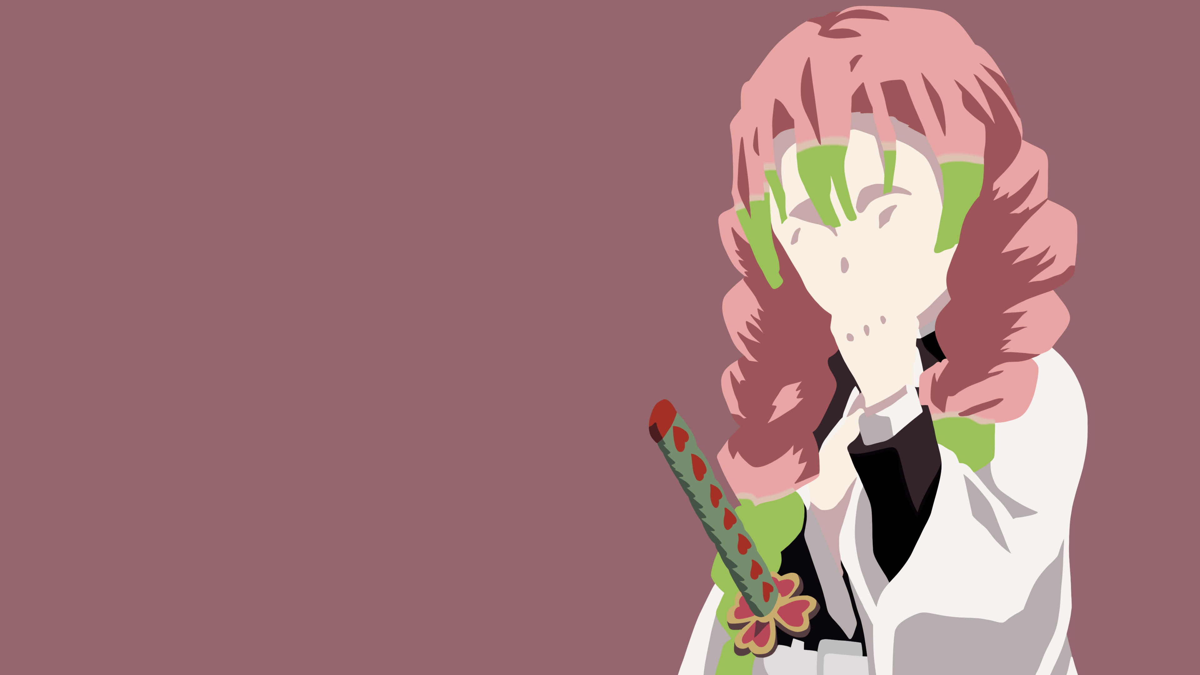 3840x2160 Mitsuri Kanroji Minimalist Wallpaper 4k Ultra HD Wallpaper, Desktop