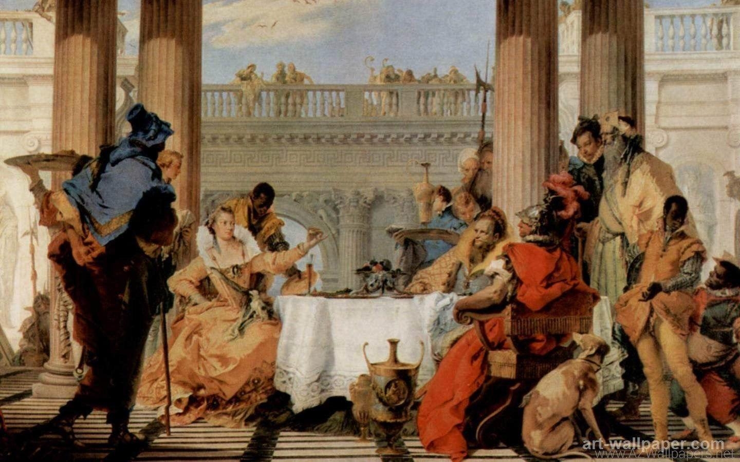 1440x900 The Banquet Of Cleopatra, Tiepolo Giovanni Battista Wallpaper, Desktop