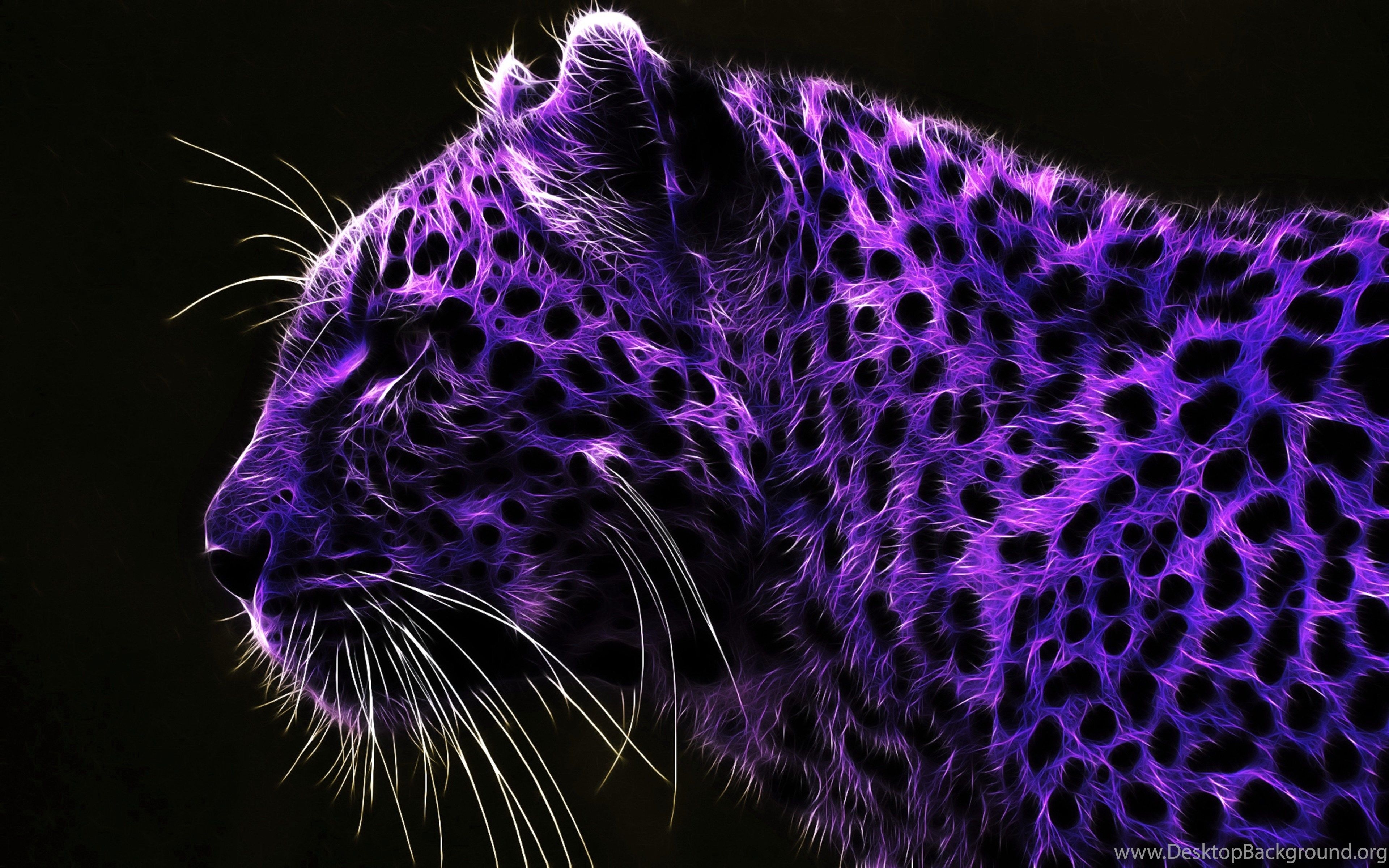 3840x2400 Purple Tiger With Black Dots Artistic Wallpaper Desktop Background, Desktop