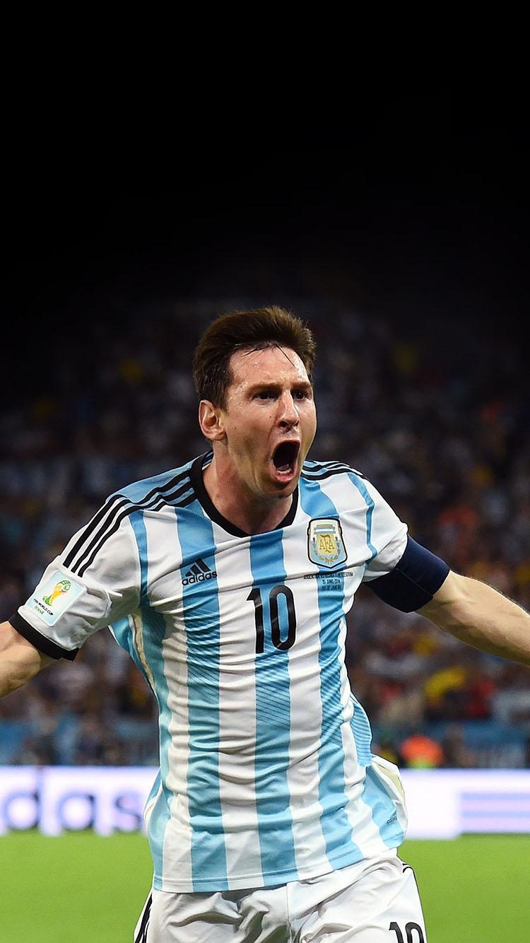 750x1340 Lionel Messi Brazil World Cup Goal Celebration iPhone 6 Wallpaper HD, Phone