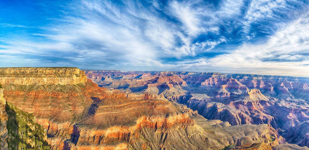 1280x630 Wallpaper Grand Canyon Park USA Nature Canyon Mountains Sky Parks, Dual Screen