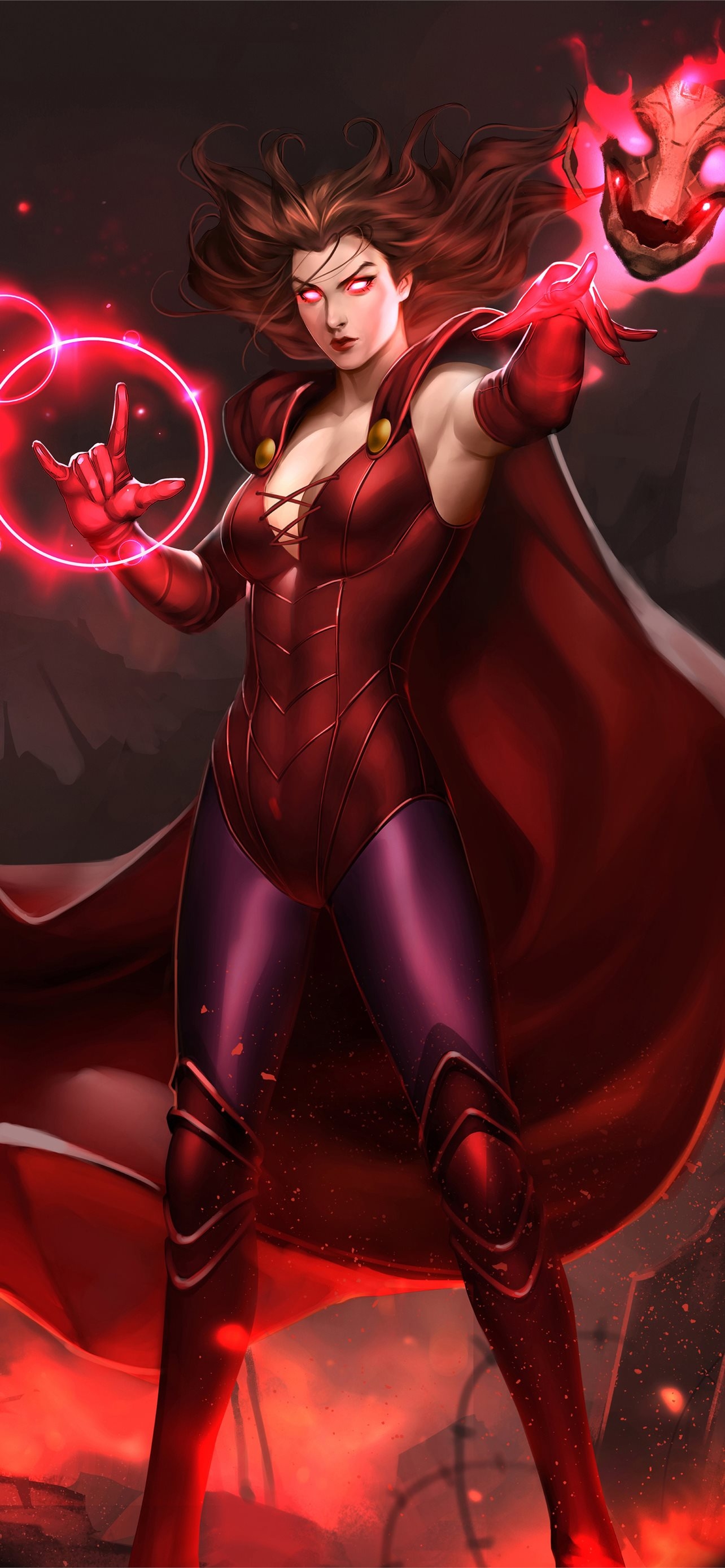 1290x2780 Scarlet Witch 4K Art Samsung Galaxy Note 9 8 S9 S8. iPhone Wallpaper Free Download, Phone