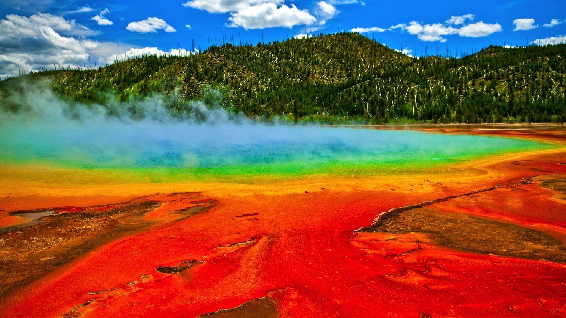 1920x1080 Spectacular HD Wallpaper Geysers Yellowstone National Park, Desktop