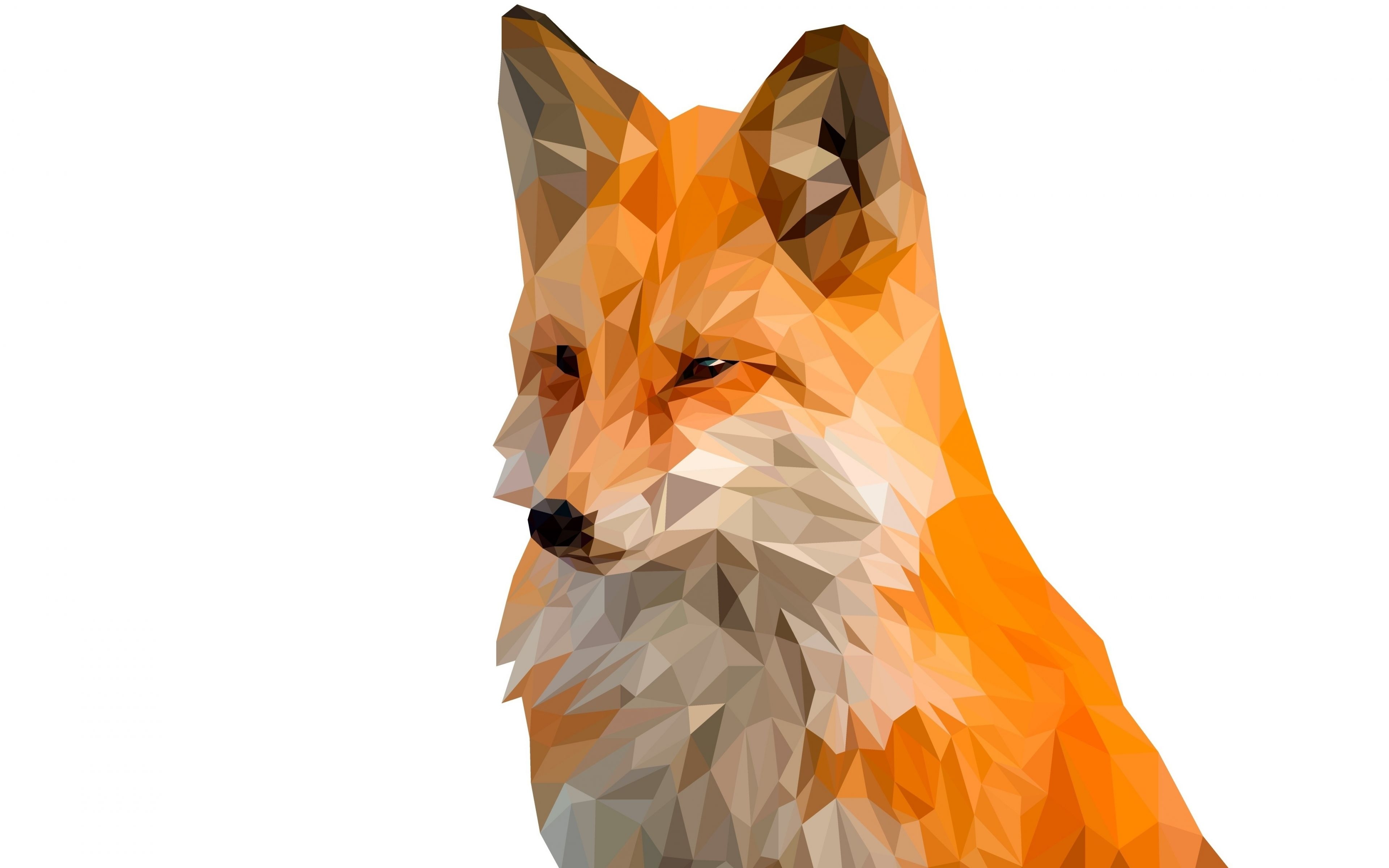 3840x2400 Download  wallpaper fox, muzzle, digital art, low poly, 4k, ultra HD 16: widescreen,  HD image, background, 8083, Desktop