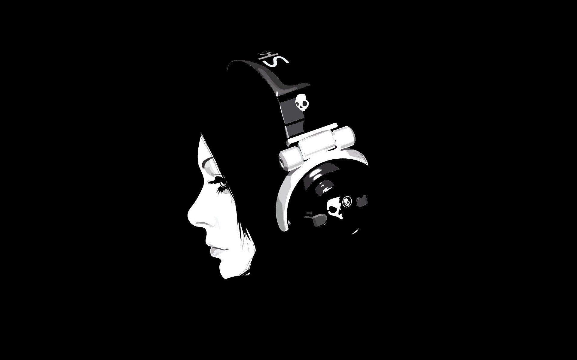 1920x1200 Music Dark Black Headphones Minimalism, Desktop