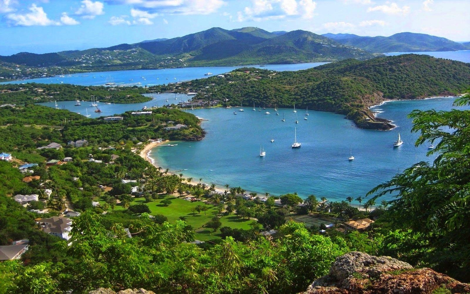 1600x1000 nature, Landscape, Island, Bay, Sailboats, Sea, Beach, City, Desktop