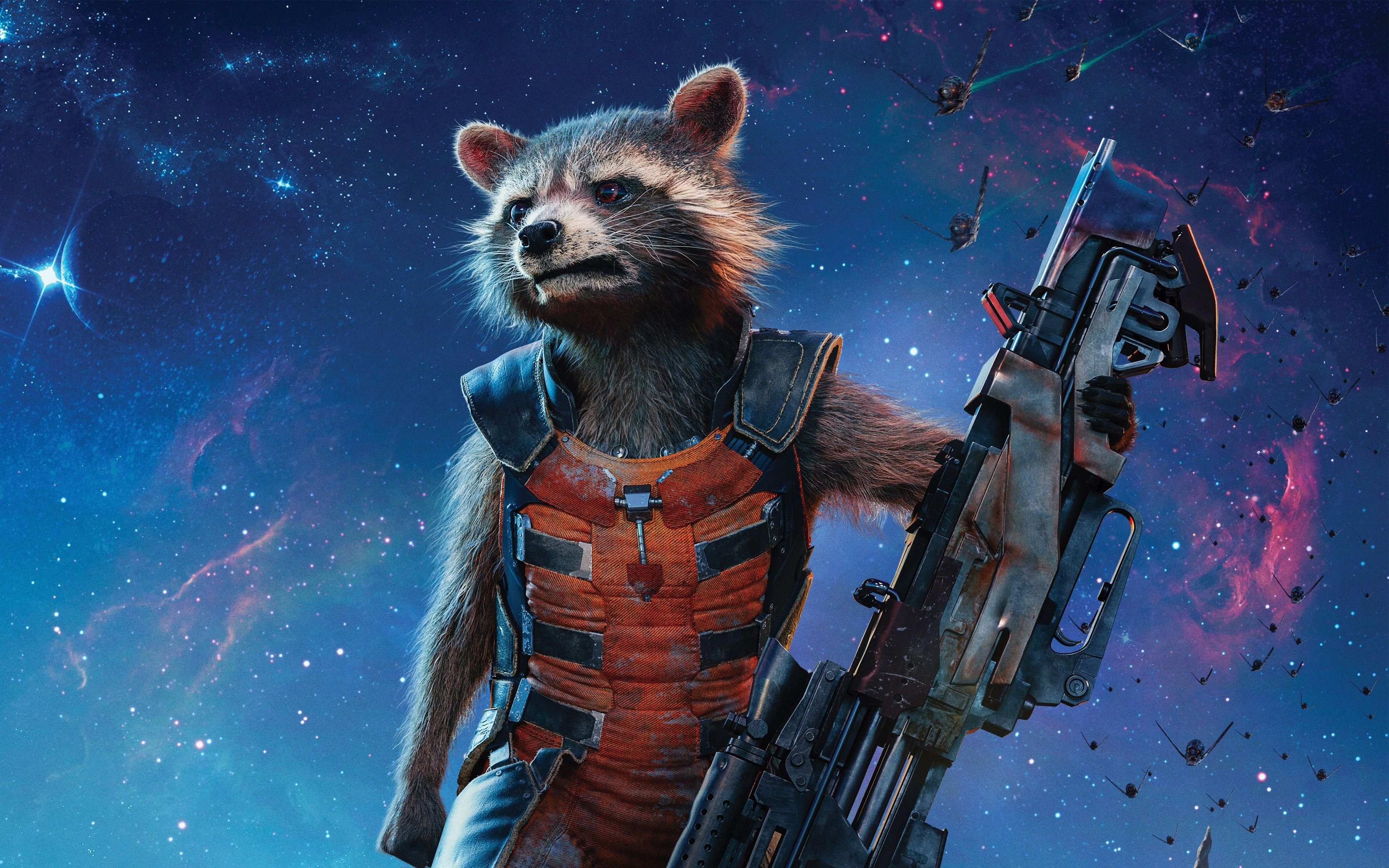 3840x2400 Rocket Raccoon Guardians of the Galaxy Vol 2 4K Wallpaper. HD, Desktop