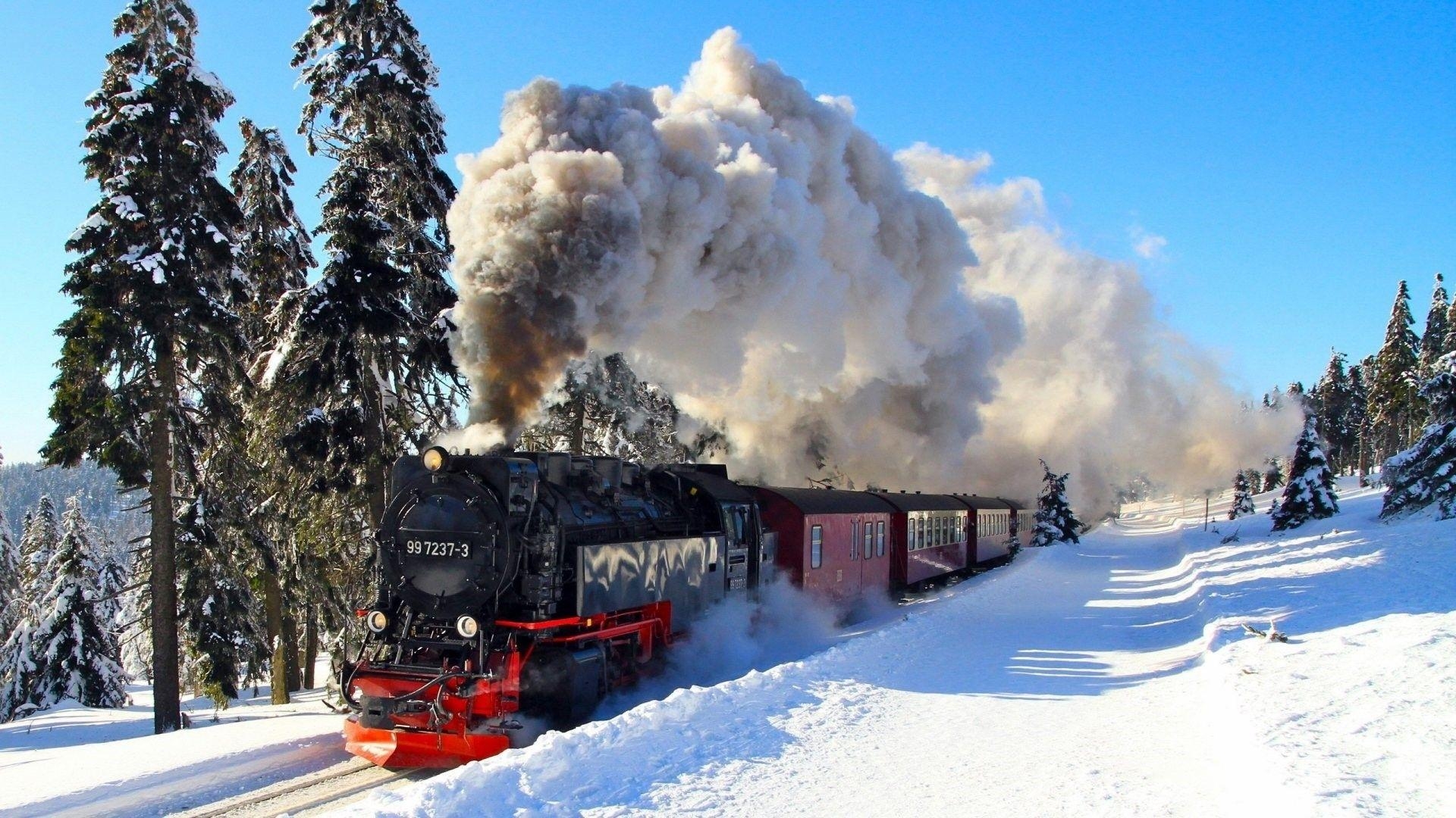 1920x1080 Nice Super Train in Winter Season HD Wallpaper, Desktop