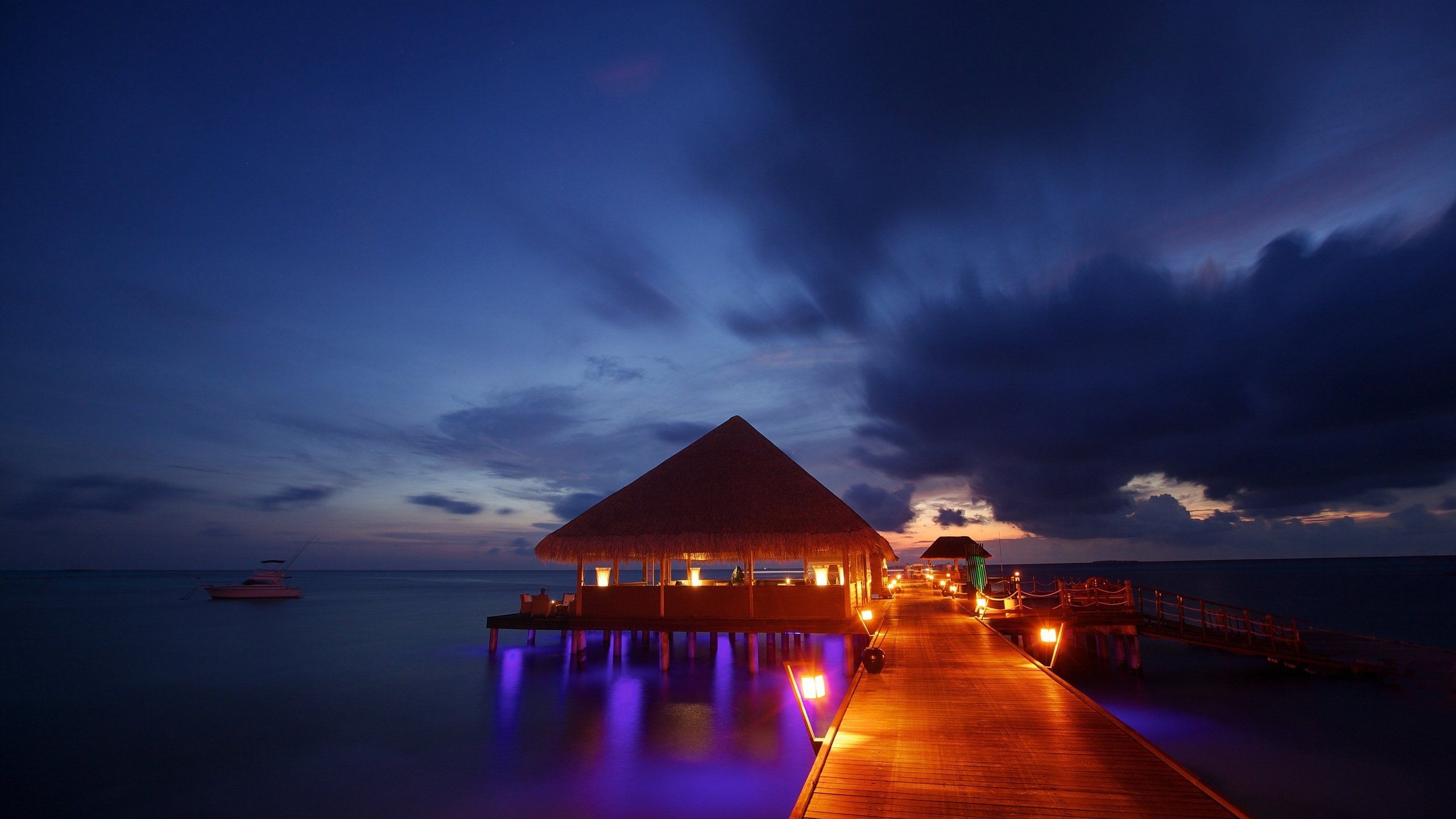 2560x1440 Beach At Night Desktop Background, Desktop