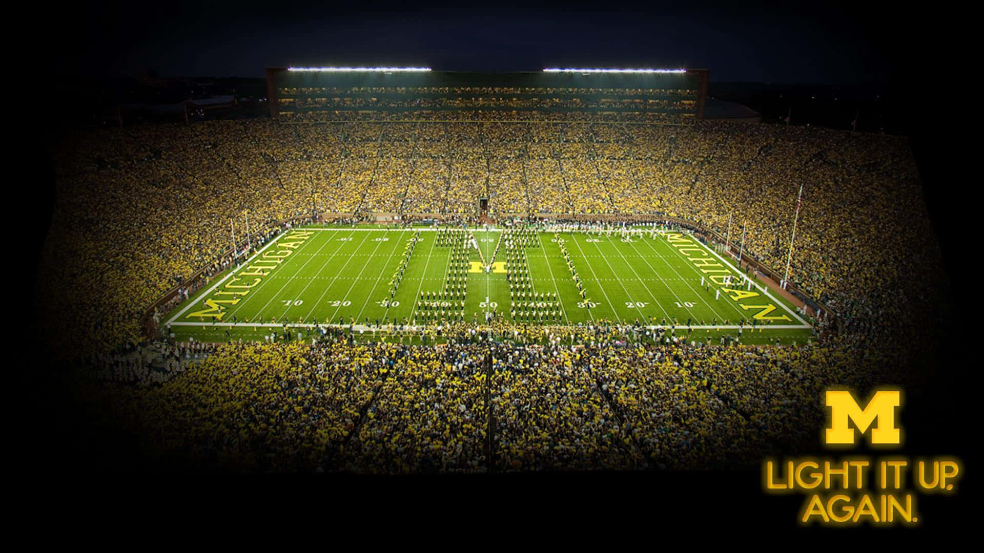 1920x1080 Download Michigan Wolverines Football Stadium Light Up Again Wallpaper, Desktop