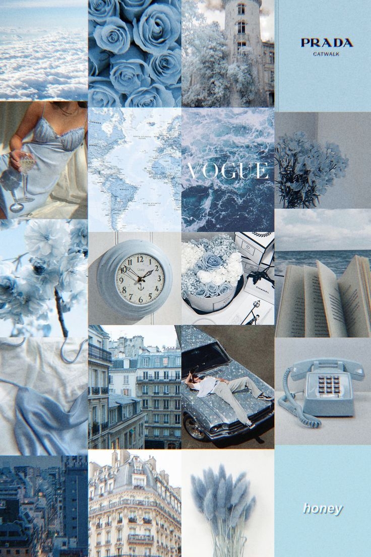 740x1110 Blue Collage Kit Blue White Grey Aesthetic Wall Collage Kit. Etsy. Hacer Portadas De Libros, Fondos De Pantalla De Iphone, Fondos De Palmeras, Phone