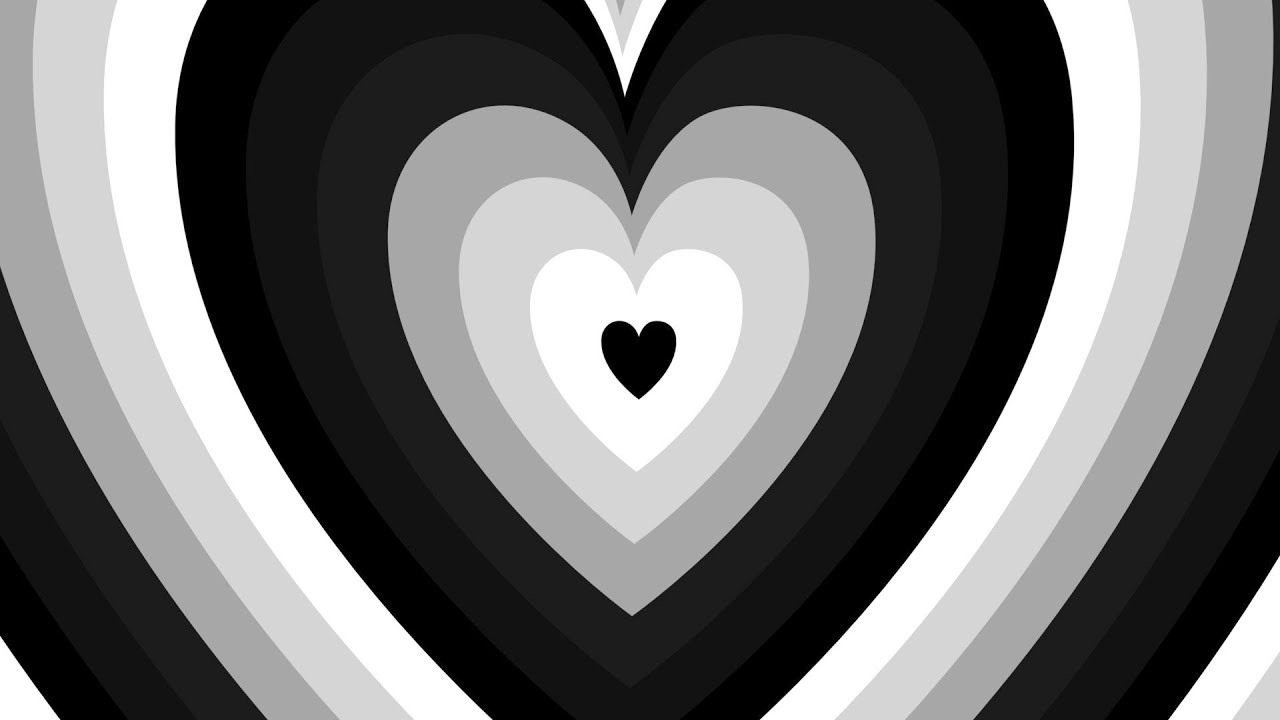 1280x720 Love Heart Background Black and White, Desktop