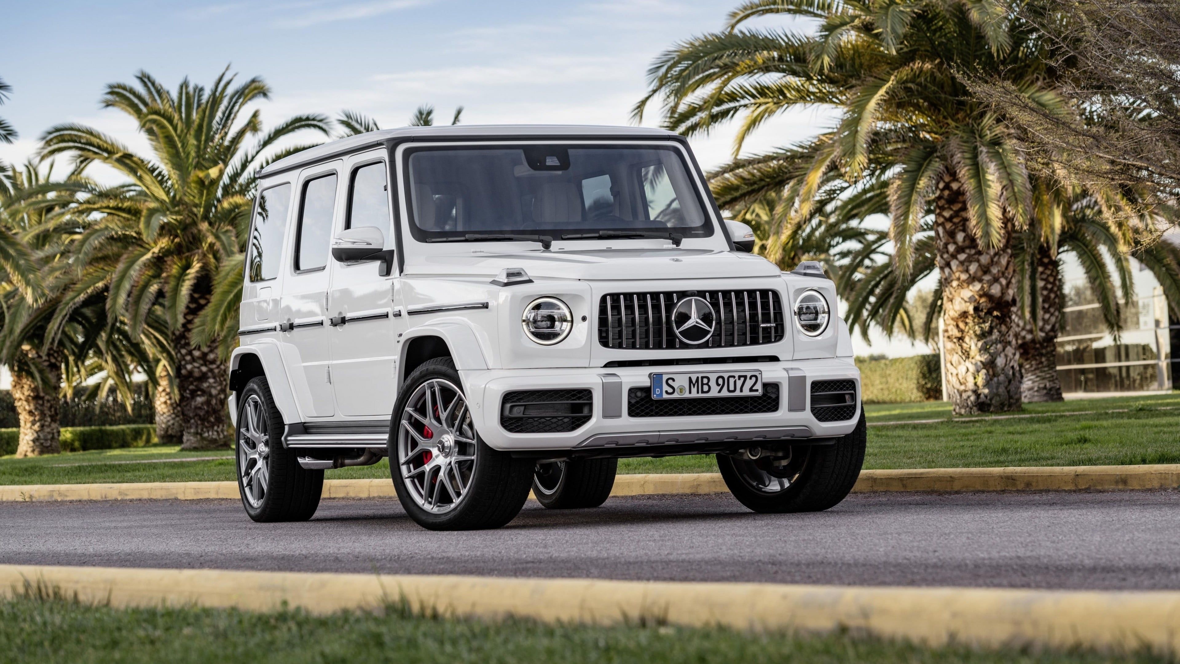 3840x2160 White Mercedes Benz G, Mercedes Benz AMG G 2018 Cars, 4k HD Wallpaper, Desktop