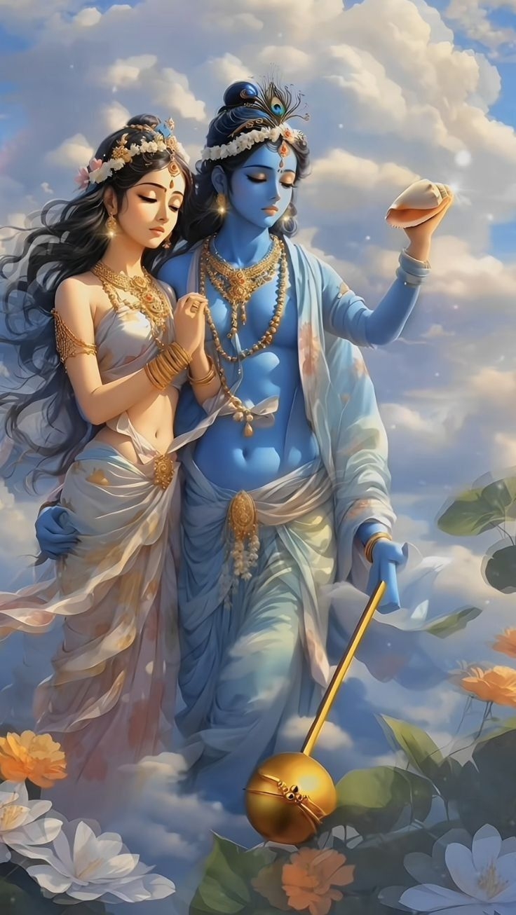 740x1310 Krishna and radha phone wallpaper 4k, Phone