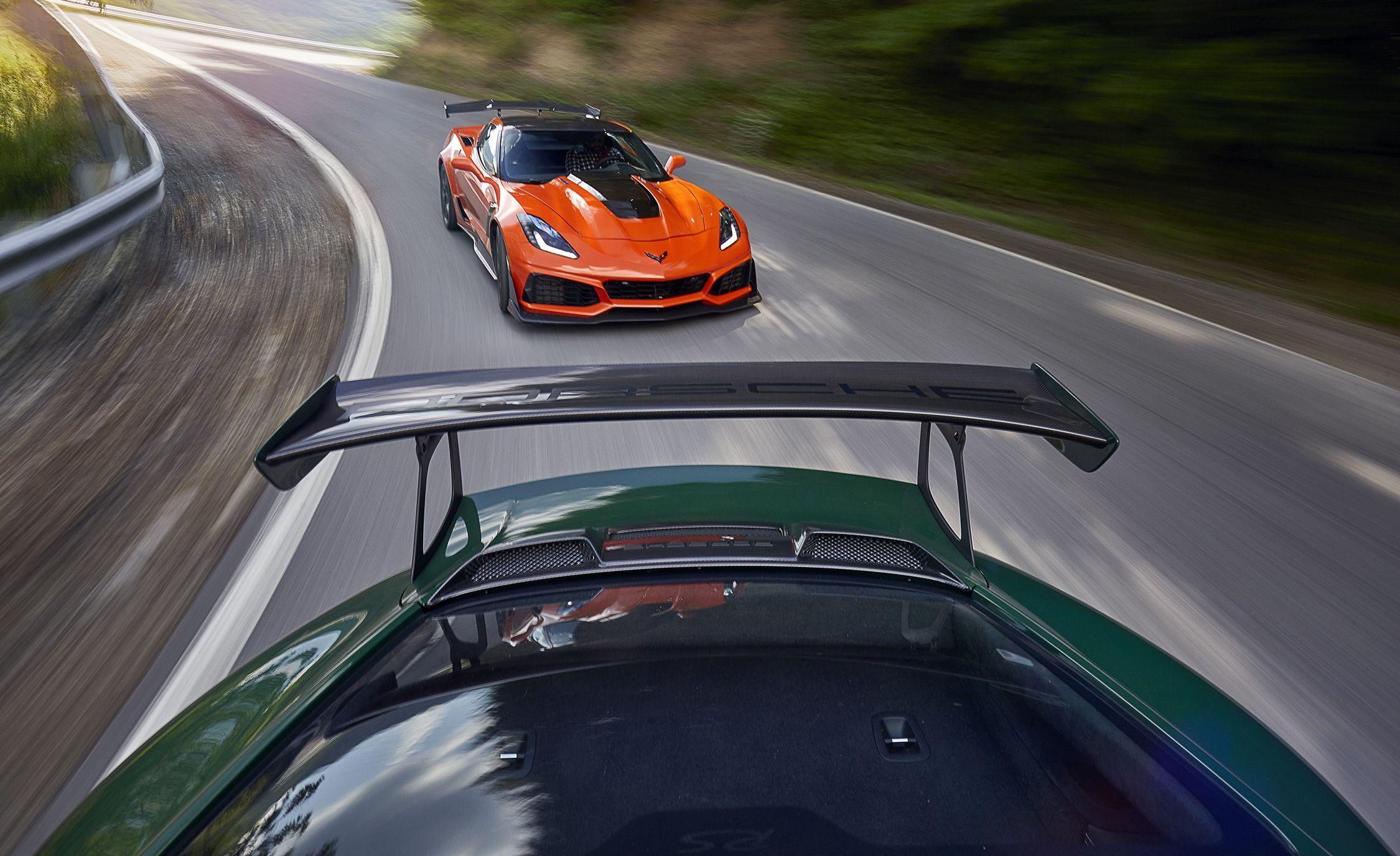 2250x1380 Porsche 911 GT2 RS and 2019 Chevrolet Corvette ZR1, Desktop