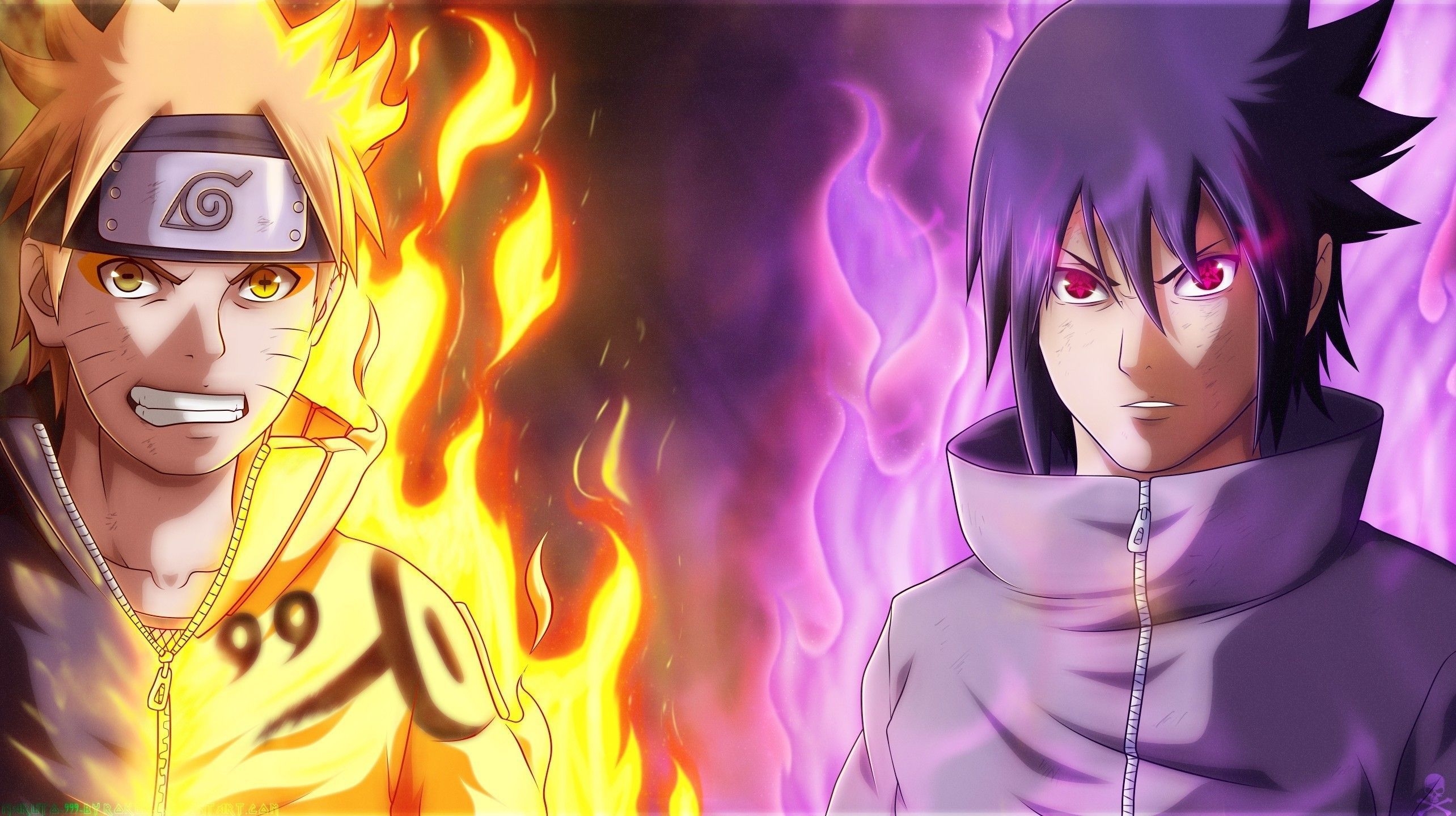 2570x1440 , uzumaki naruto, uchiha sasuke, sharingan, sage mode, nine. n. Naruto vs sasuke, Naruto and sasuke wallpaper, Naruto shippuden anime, Desktop