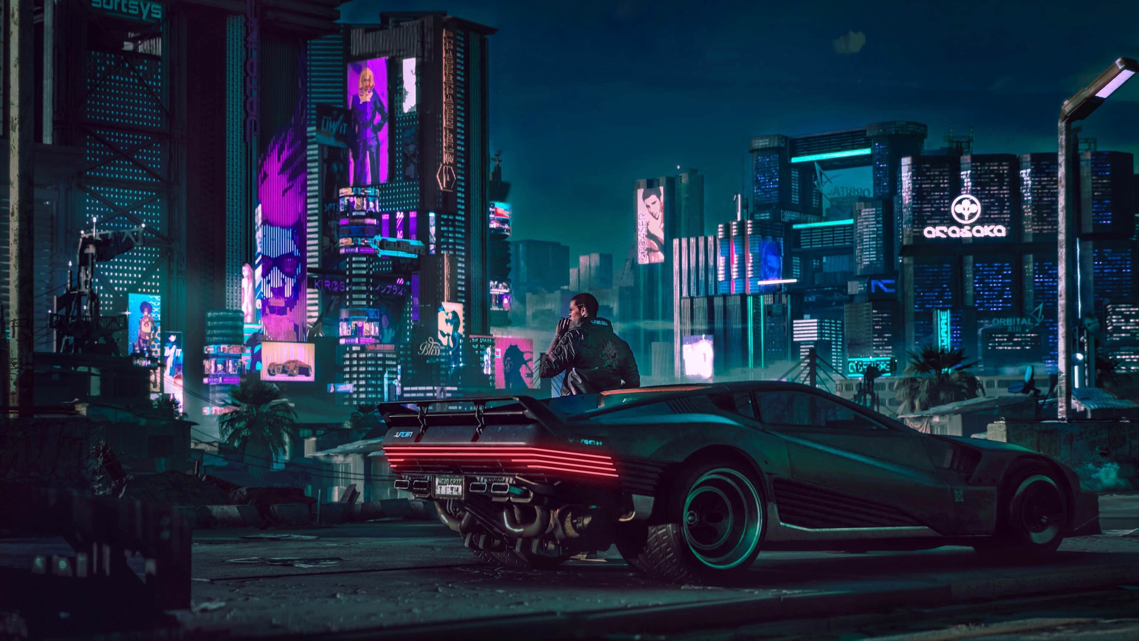 3840x2160 Cyberpunk Car 4K wallpaper, Desktop