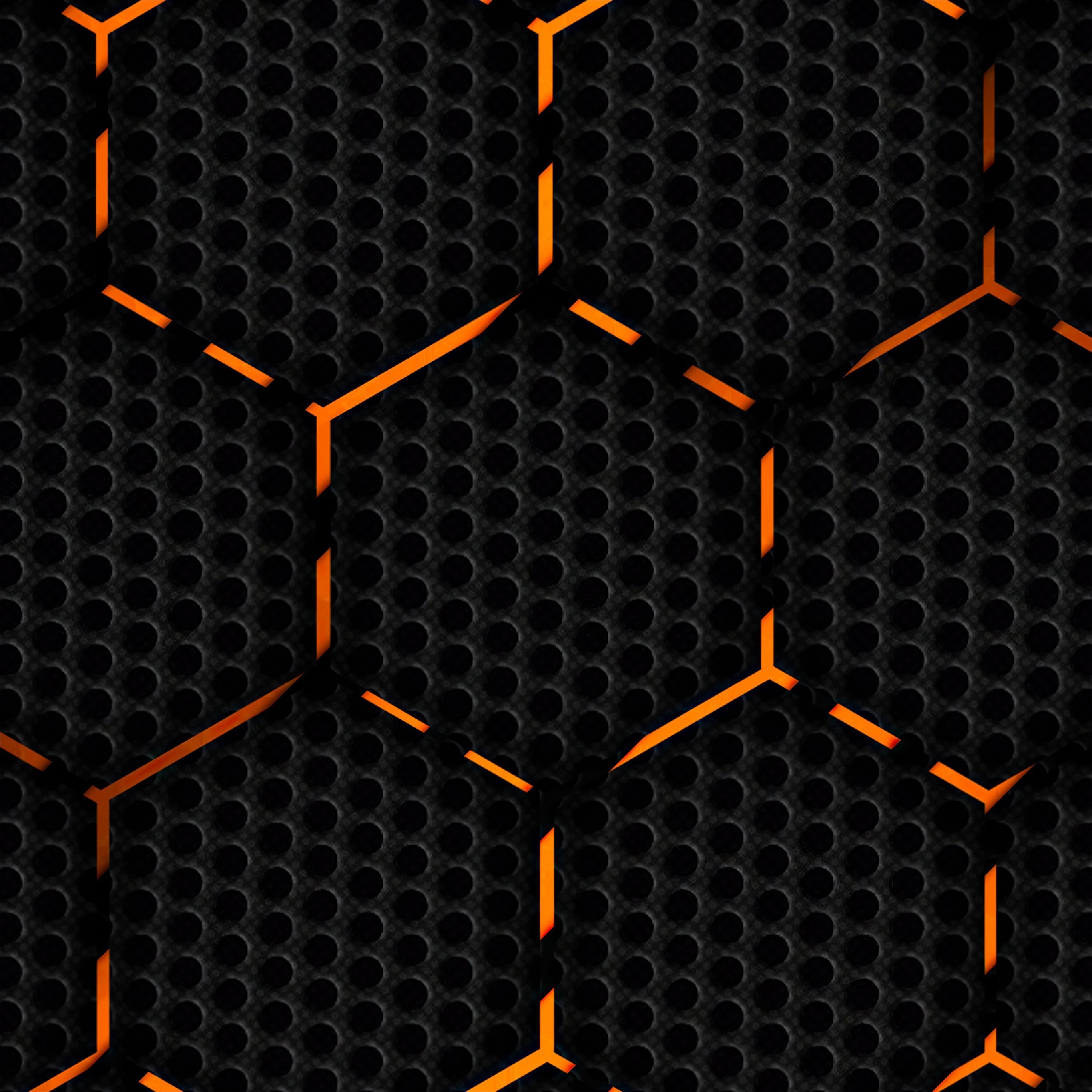 2740x2740 polygon orange abstract 4k iPad Air Wallpaper Free Download, Phone