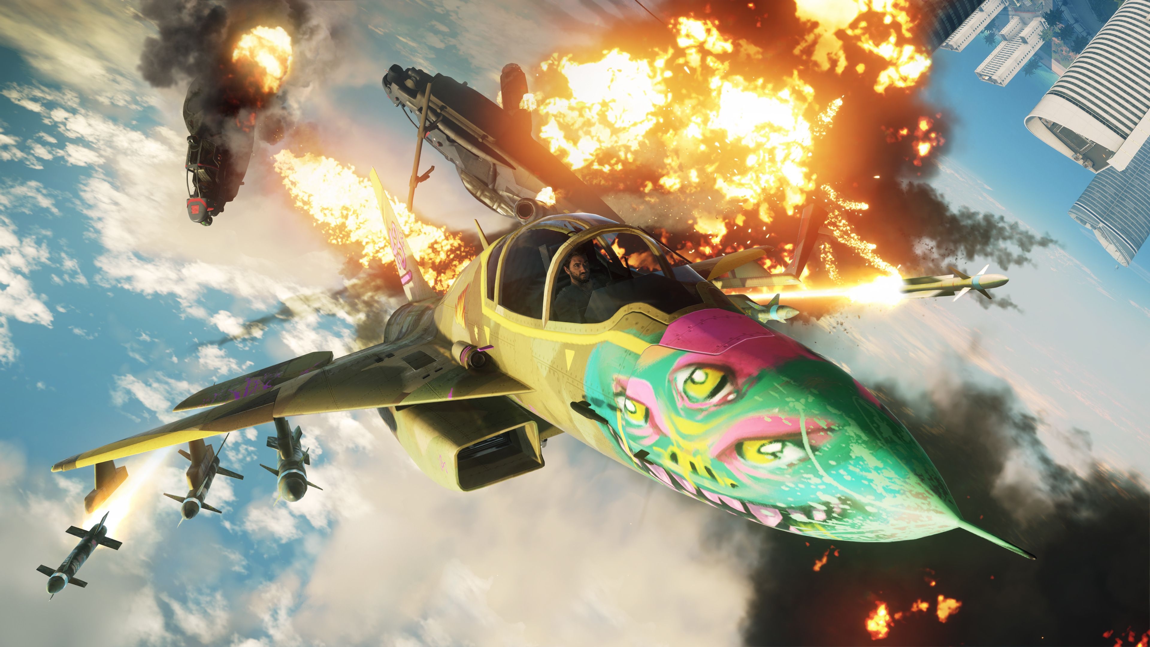 3840x2160 Just Cause 4 Rico Rodriguez Fighter Jet 4K, Desktop