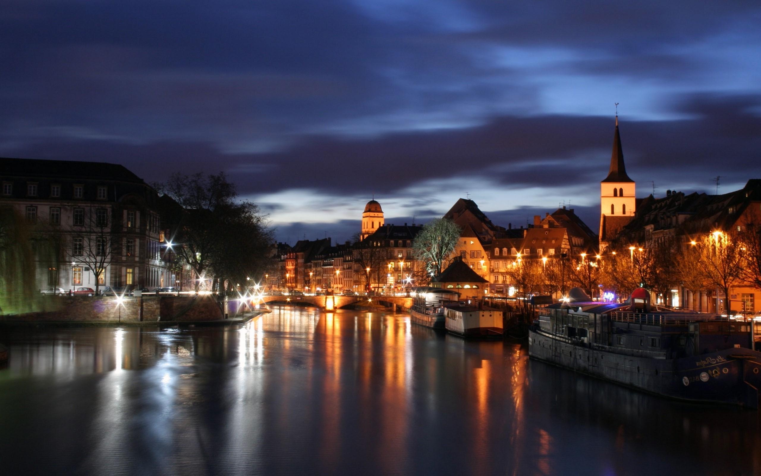 2560x1600 strasbourg cityscape night sky wallpaper and background, Desktop