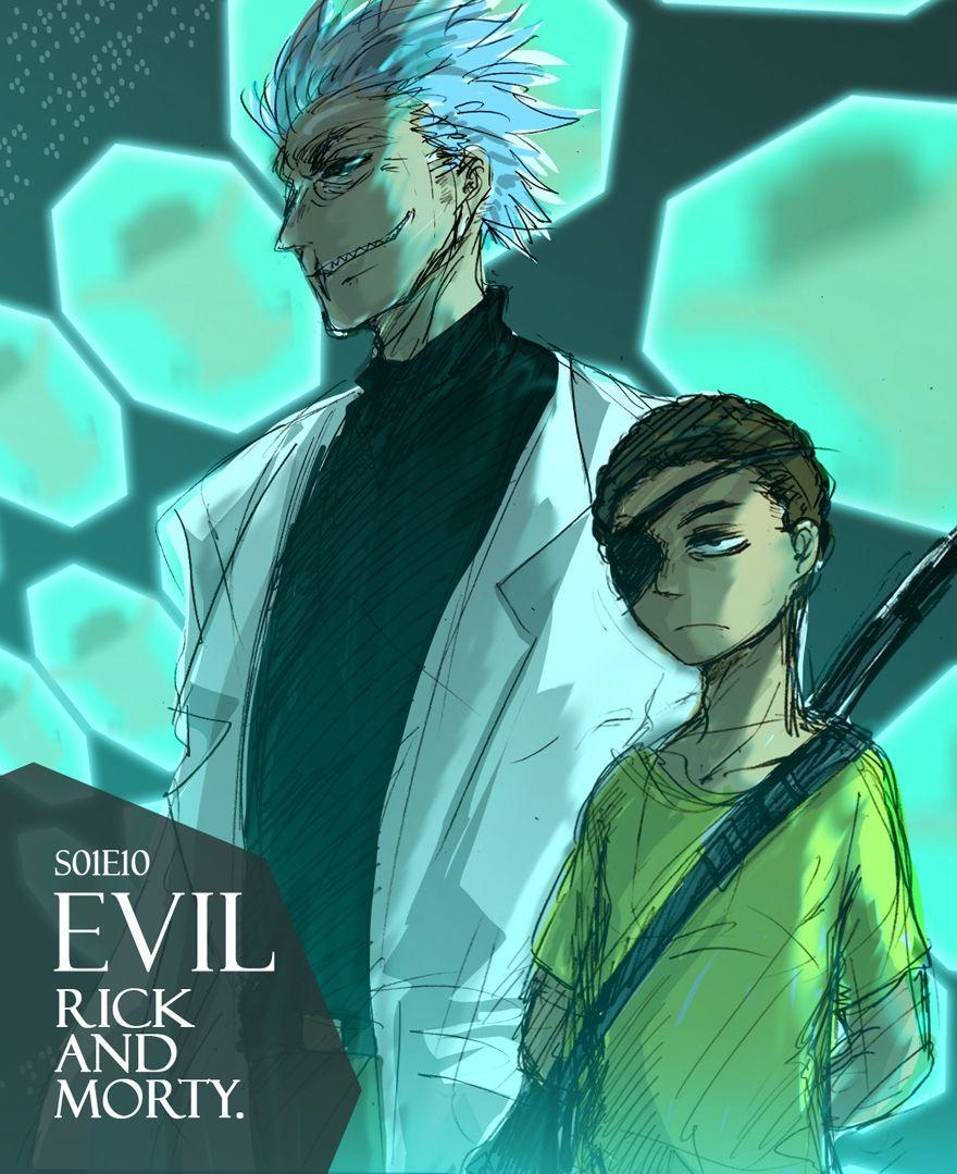 880x1080 Evil Rick and Morty, Phone