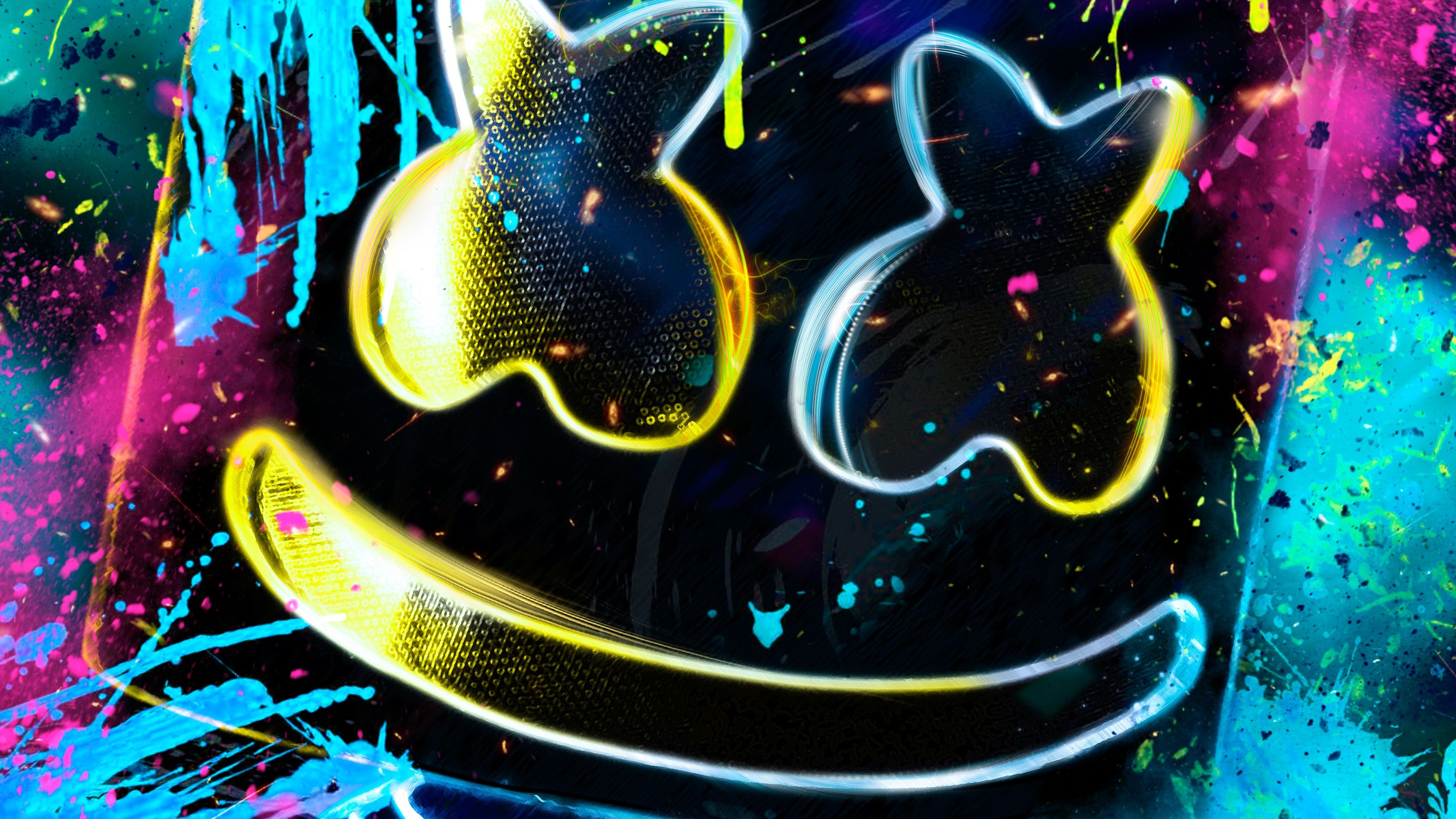 3240x1830 Neon Marshmello Apple iPhone, iPod Touch, Galaxy Ace HD 4k Wallpaper, Image, Background, Photo and Picture, Desktop