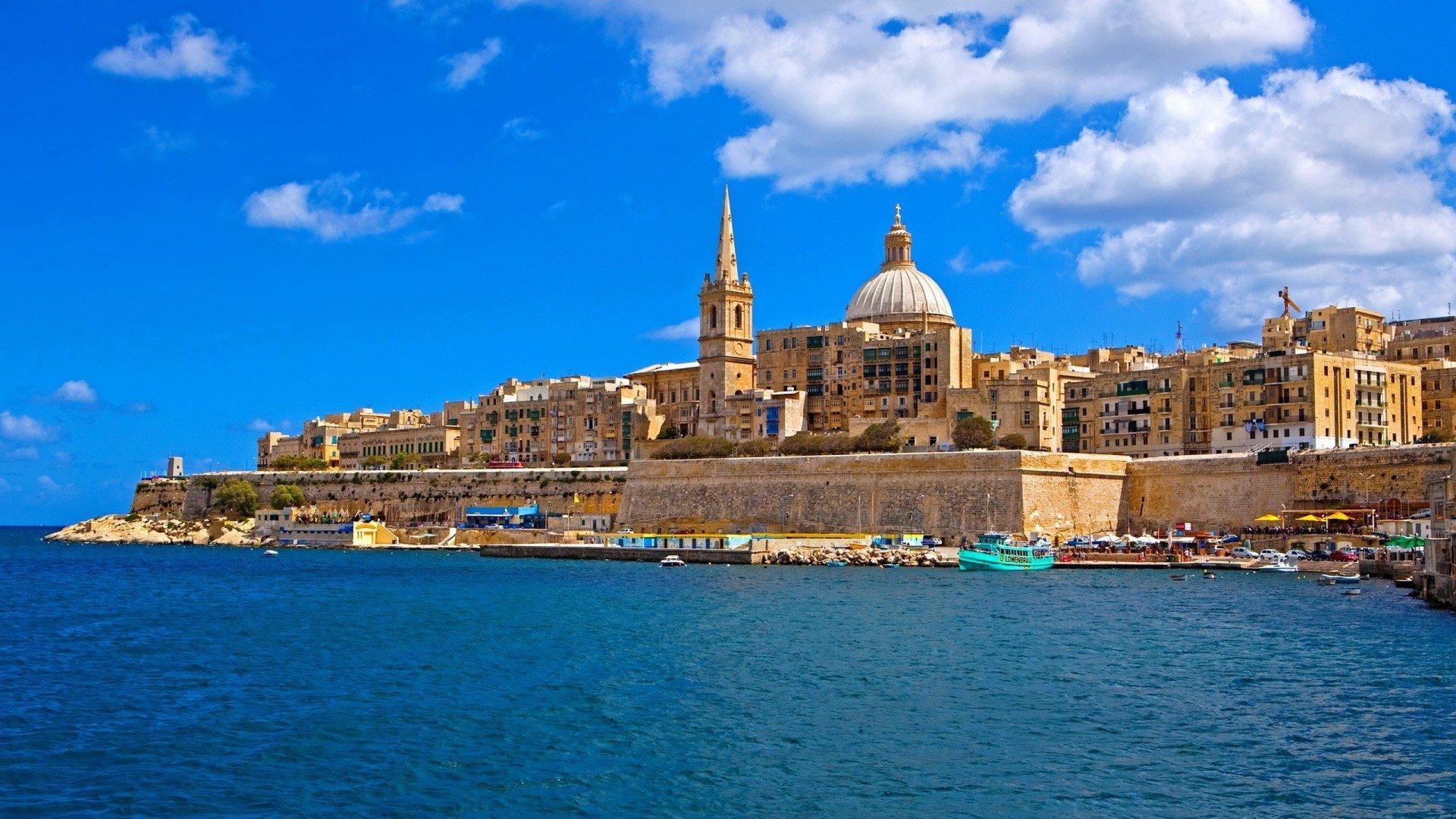 1920x1080 malta architecture summer sea pier valletta house HD wallpaper, Desktop