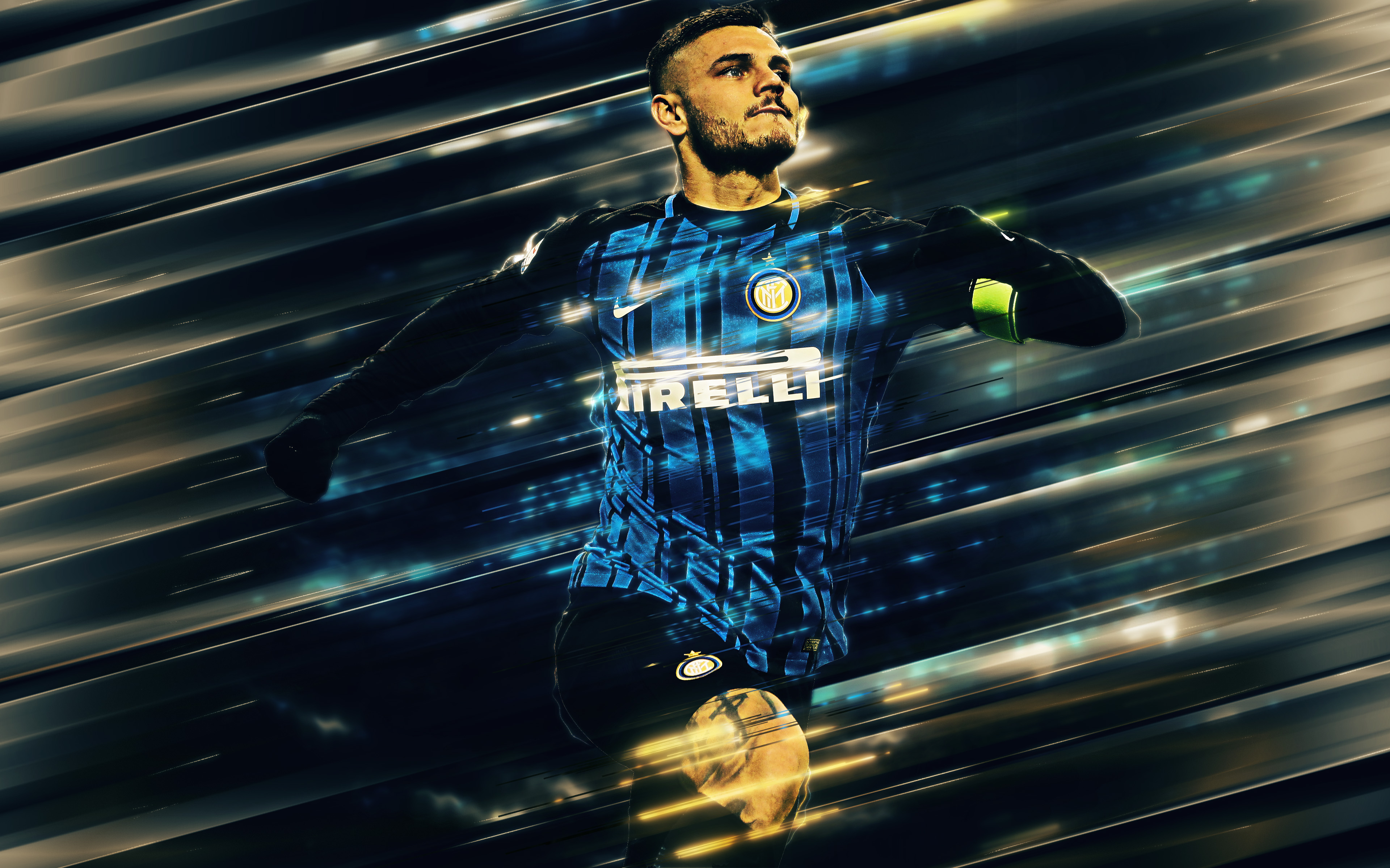 3840x2400 HD desktop wallpaper: Sports, Soccer, Argentinian, Inter Milan, Mauro Icardi download free picture, Desktop