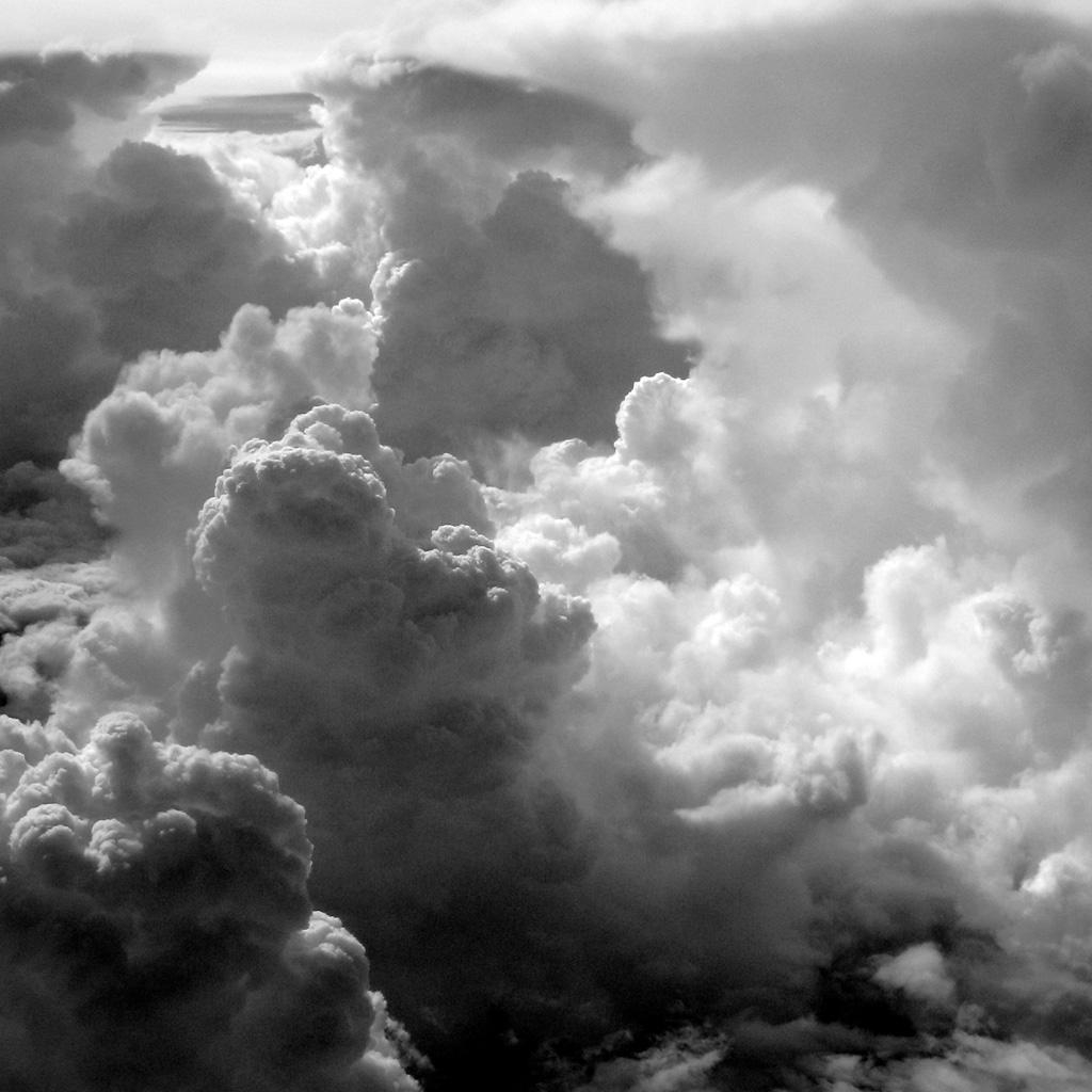 1030x1030 Black & White Clouds. iPad Wallpaper free iPad, Phone