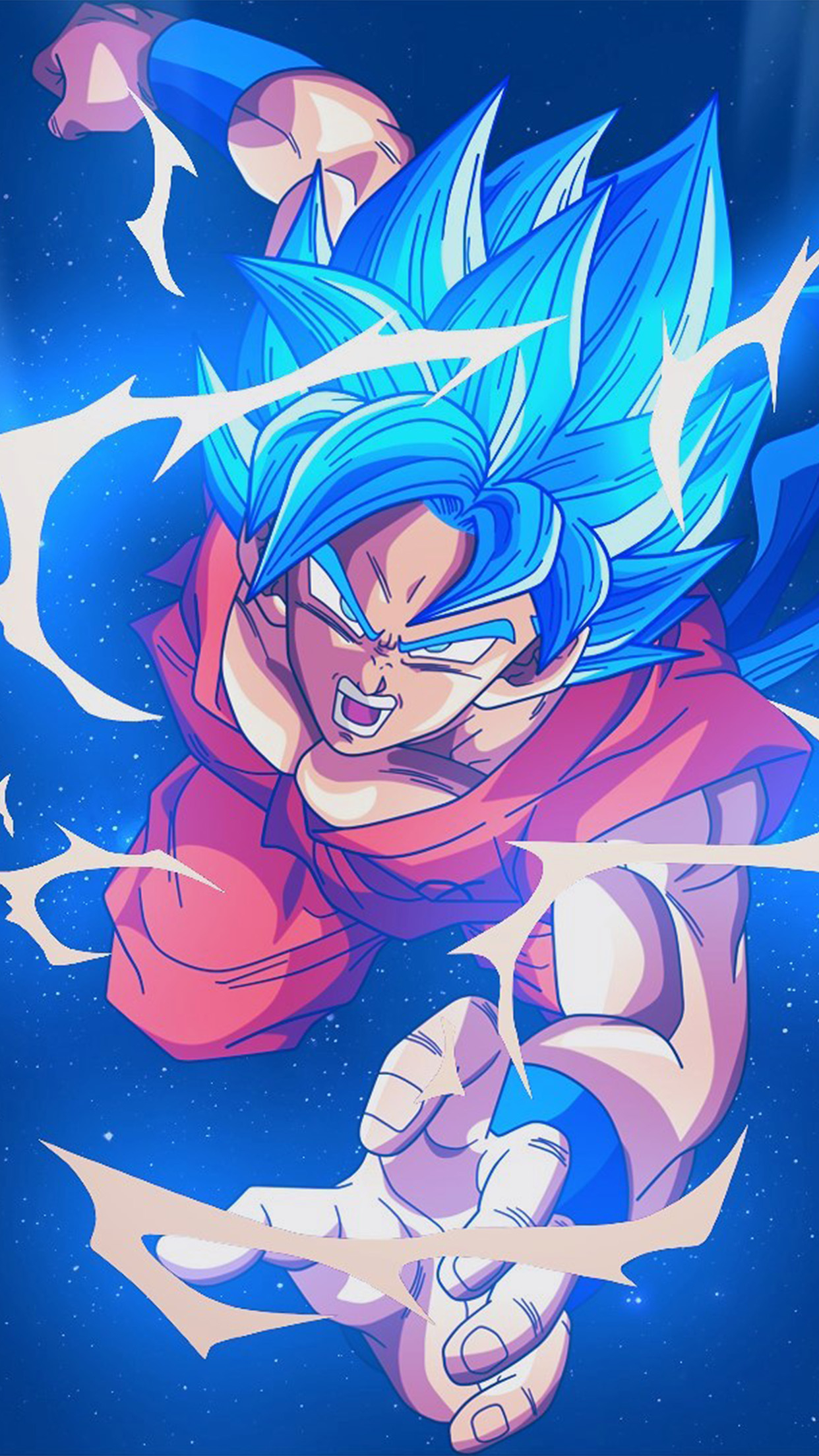 1250x2210 iPhone X wallpaper. dragonball goku blue art illustration anime, Phone