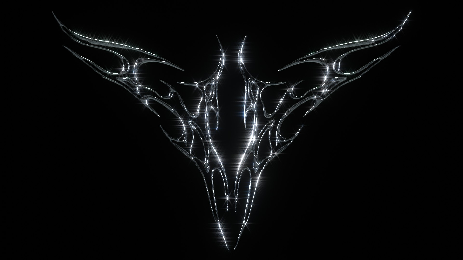 1920x1080 Tribal Wings Chrome Type Goth Grunge, Desktop