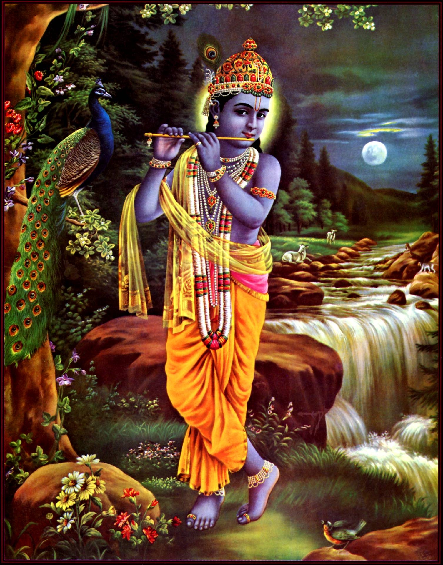 1510x1920 Lord Shree Krishna Playing Flute In Vrindavan JKAHIR.COM, Phone