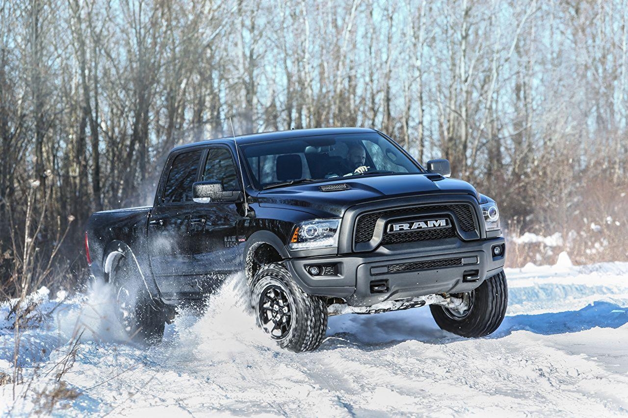 1280x860 Wallpaper Dodge 2017 Ram 1500 Rebel Black Crew Cab Winter Cars, Desktop